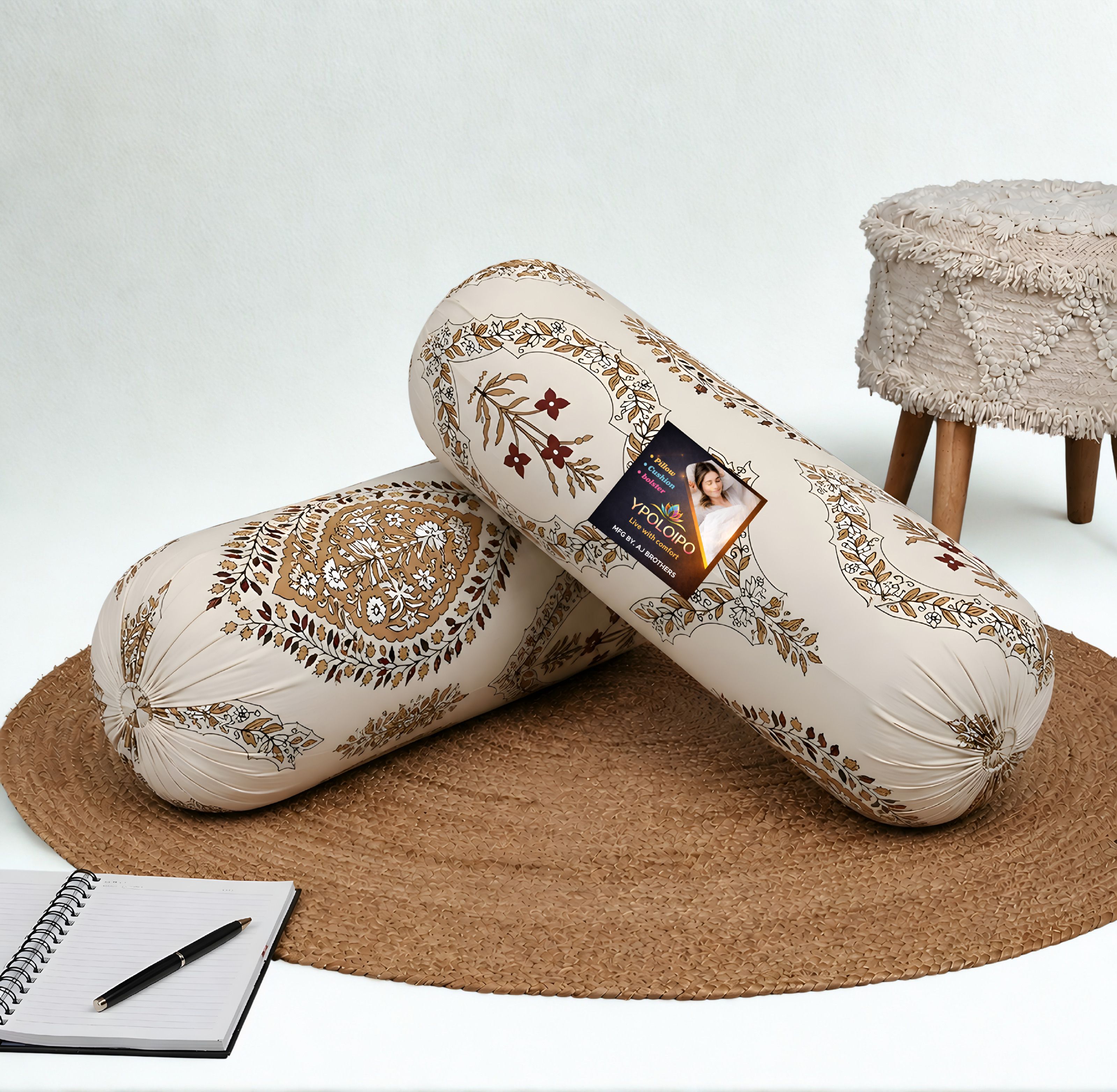 Microfibre Bolster Pack of 2 Floral Premium Bolster Set-image-22