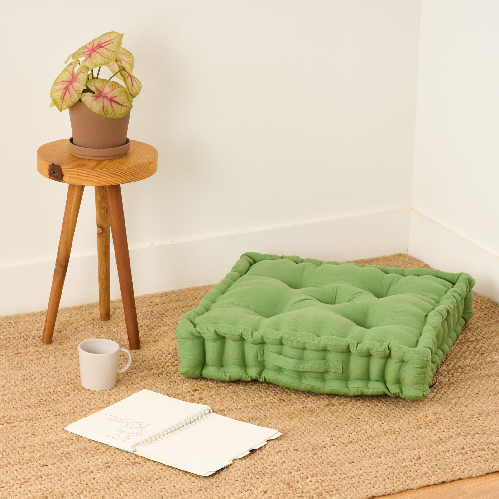 skanda fab Polyester Fibre Floor Cushion Pack of 1 Solid-picture-21