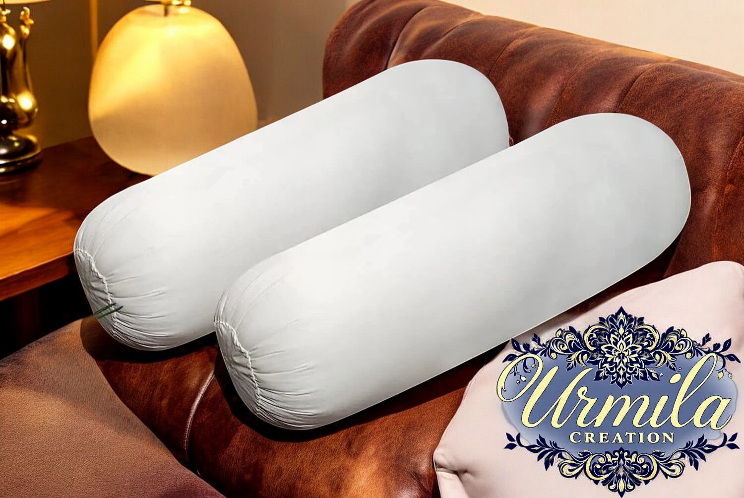 Round Microfibre Solid Bolster Pack of 2-image-16
