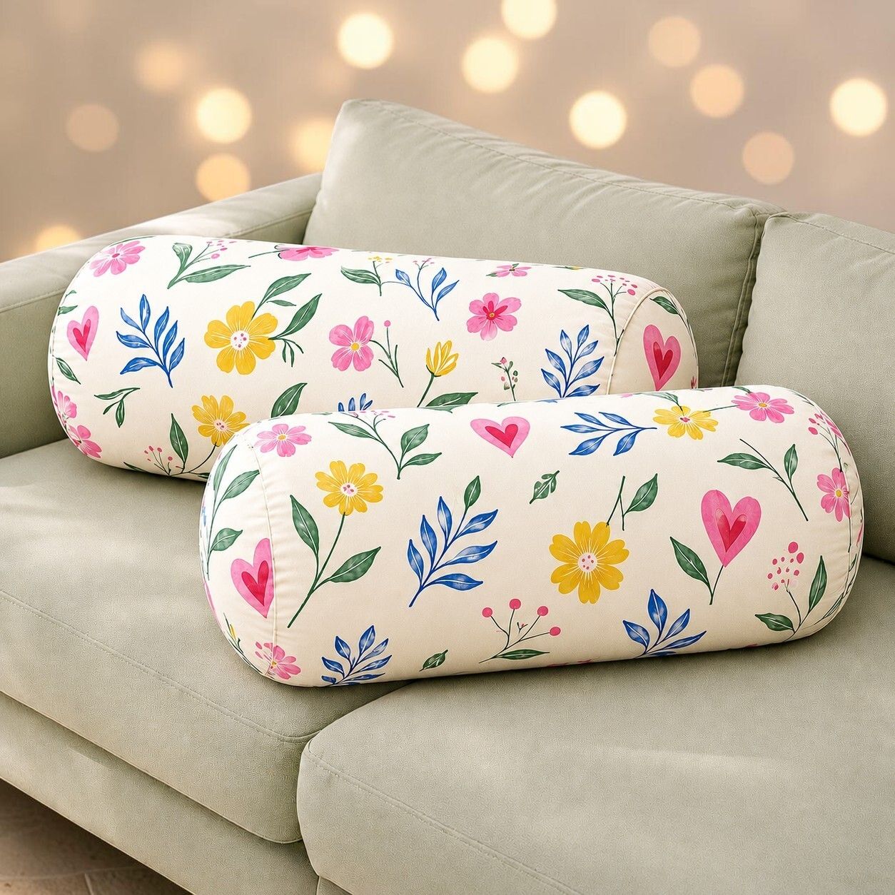 Microfibre Bolster Pack of 2 Floral-image-44