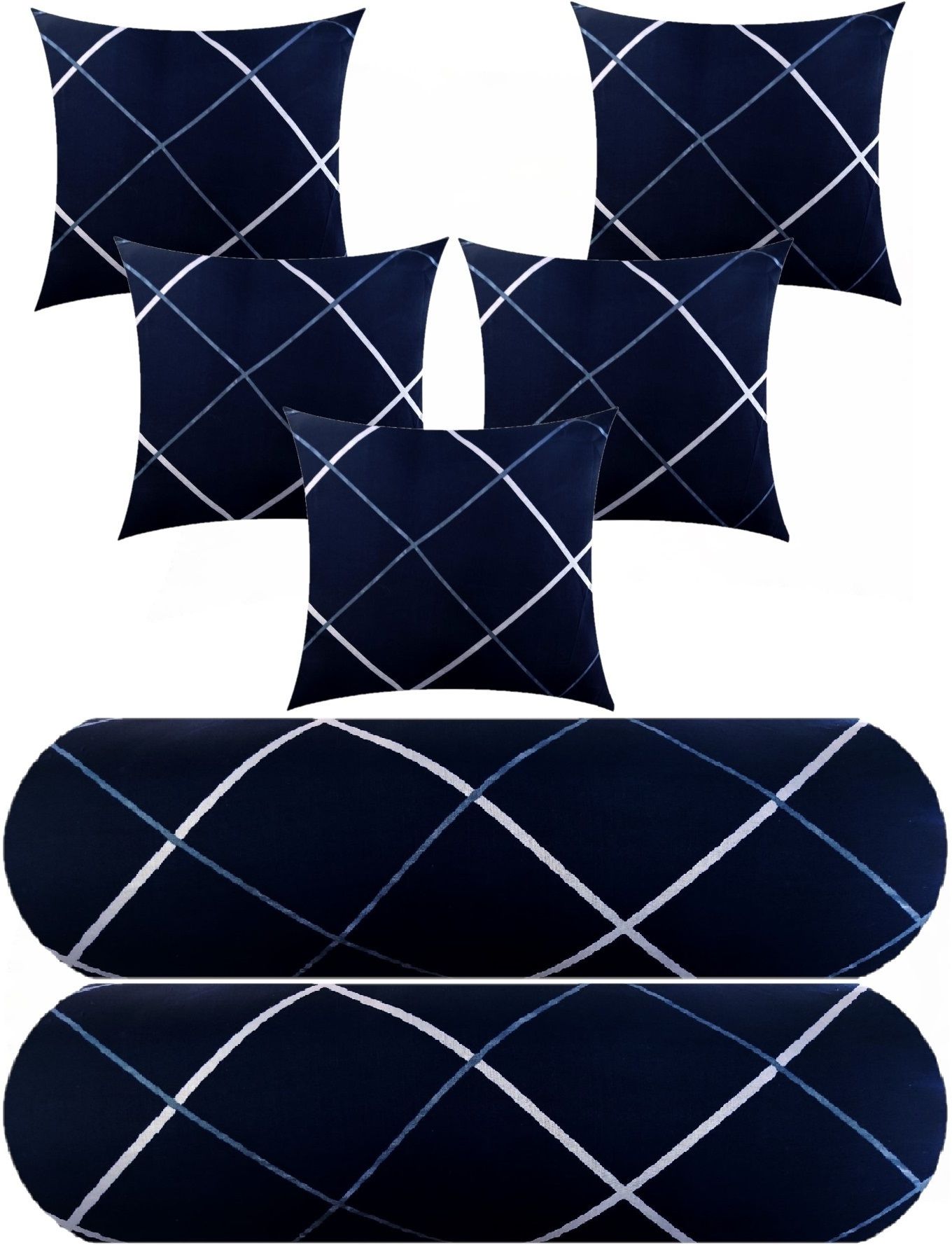 Microfibre Bolster Pack of 7 Geometric 5 Cushion 2 bolster-image-38