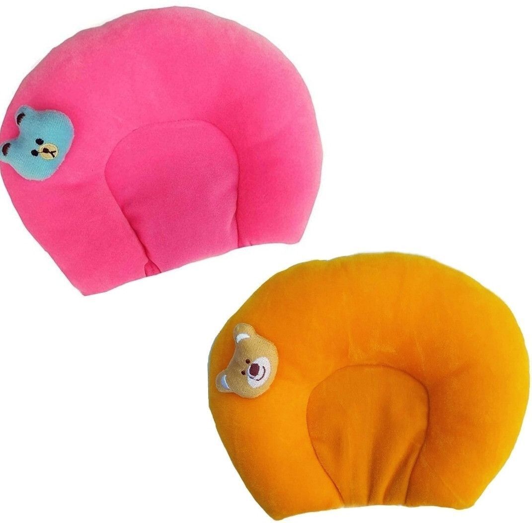 momease Microfibre Baby Pillow Pack of 2 Toons & Characters Mustard Pillow For Newborn Baby Round Head Shaping Baby Pillow-picture-40
