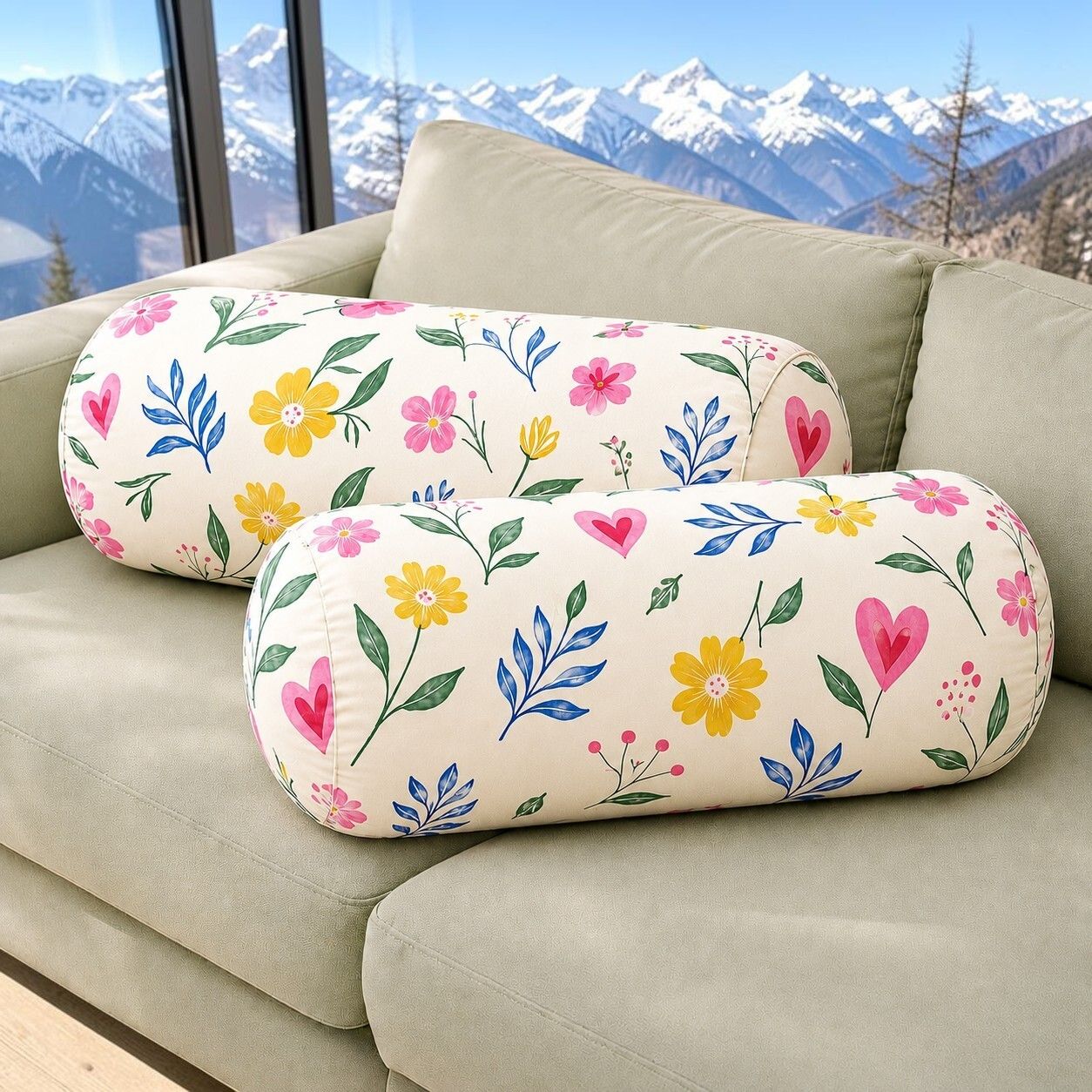 Microfibre Bolster Pack of 2 Floral-image-40