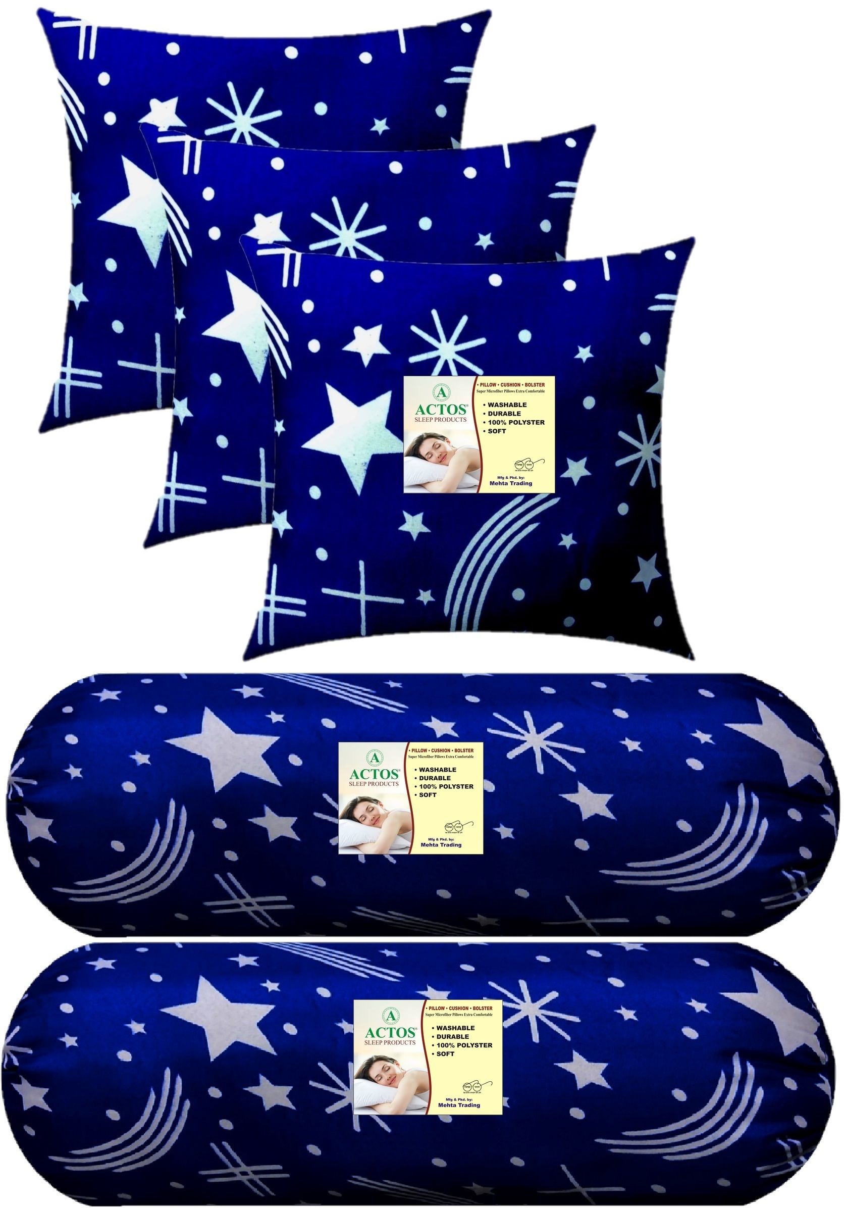 Microfibre Bolster Pack of 5 Nature 3 Cushion And 2 Bolster-image-15