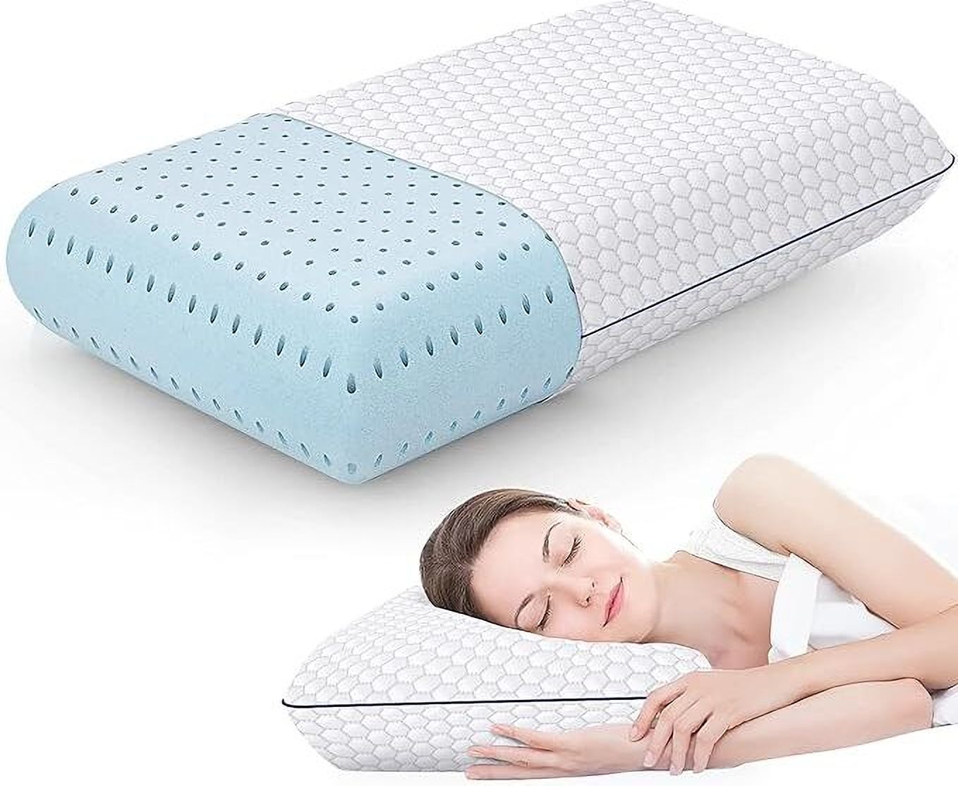 la verne Luxury Memory Foam Geometric Sleeping Pillow Pack of 1-picture-7