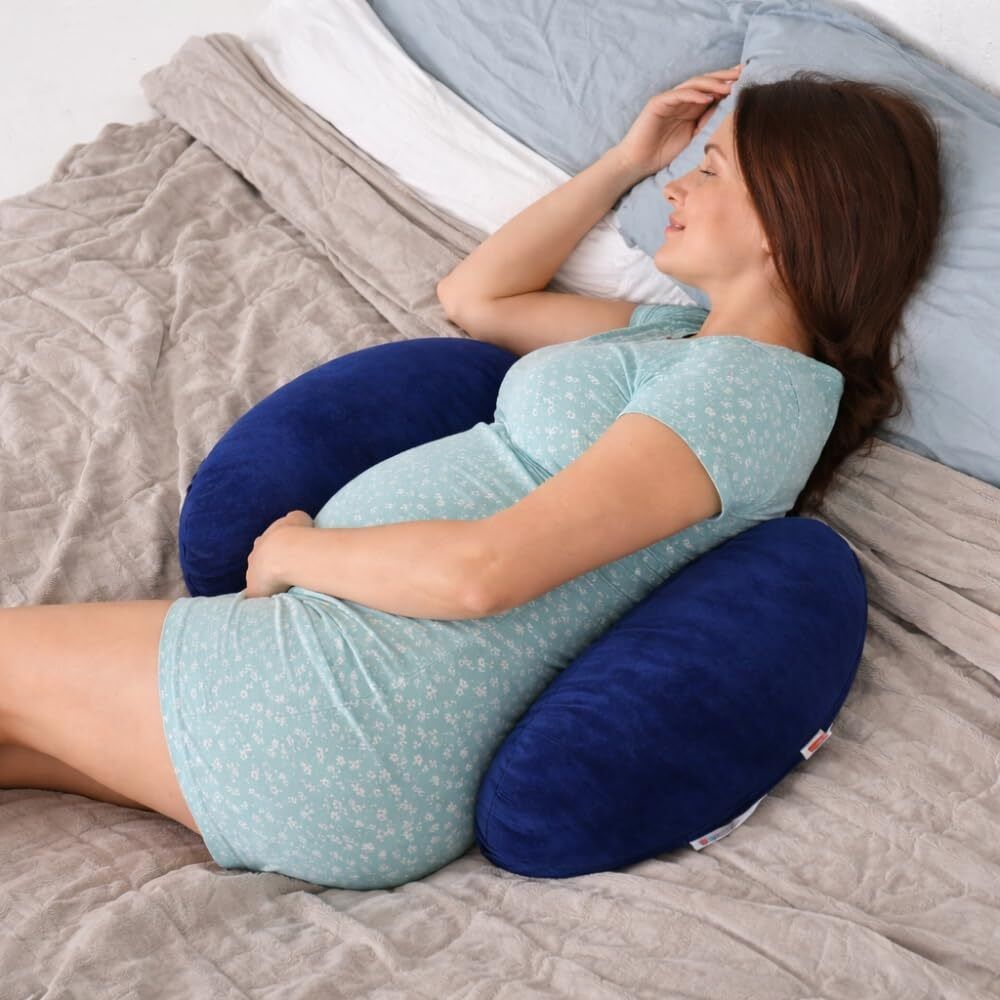 vrindakul Polyester Fibre Pregnancy Pillow Pack of 1 Solid H-Shaped Pregnancy Pillow | Butterfly Dual Wedge for Back & Hip Support-picture-19