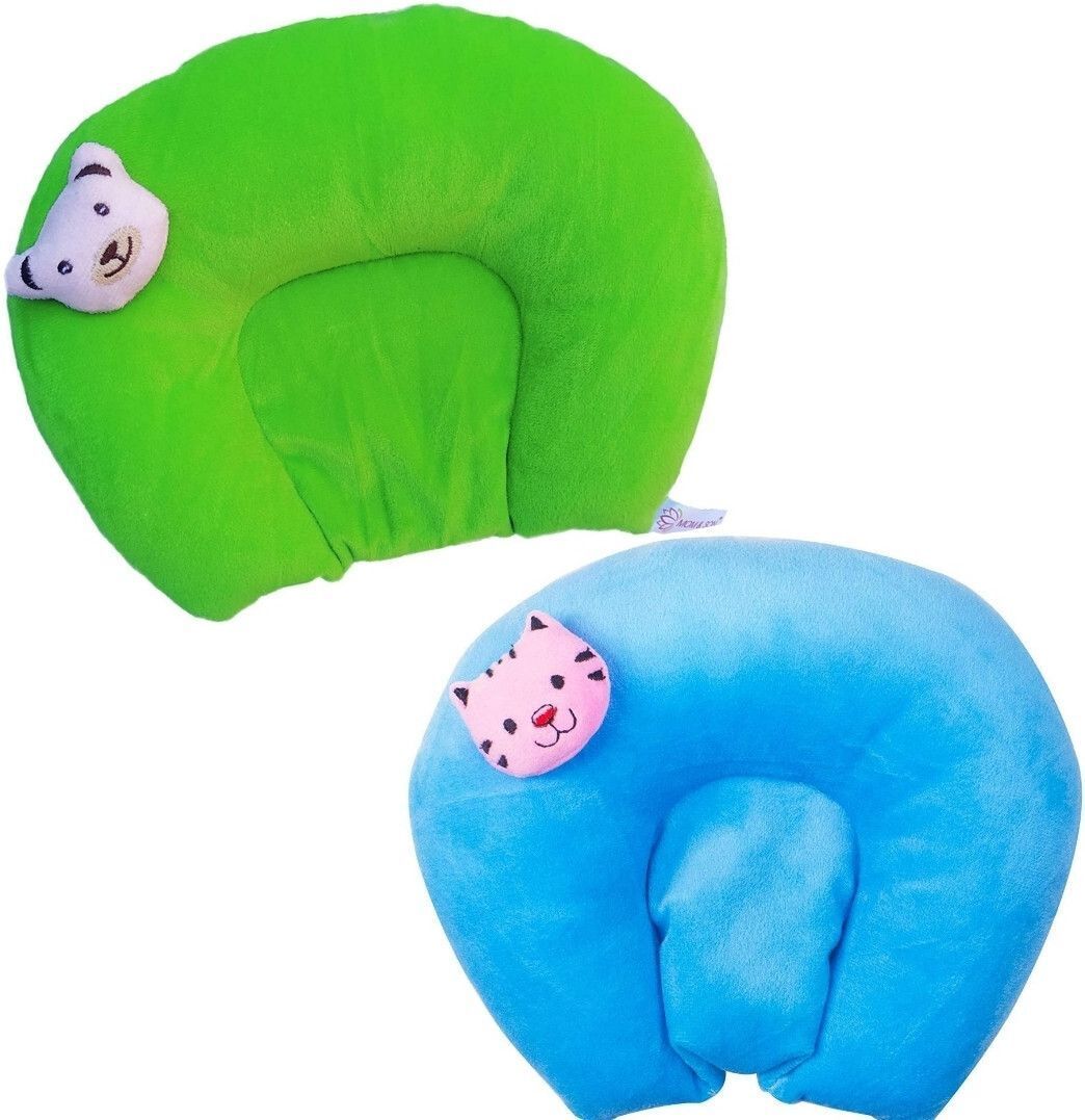 momease Microfibre Baby Pillow Pack of 2 Toons & Characters Mustard Pillow For Newborn Baby Round Head Shaping Baby Pillow-picture-37