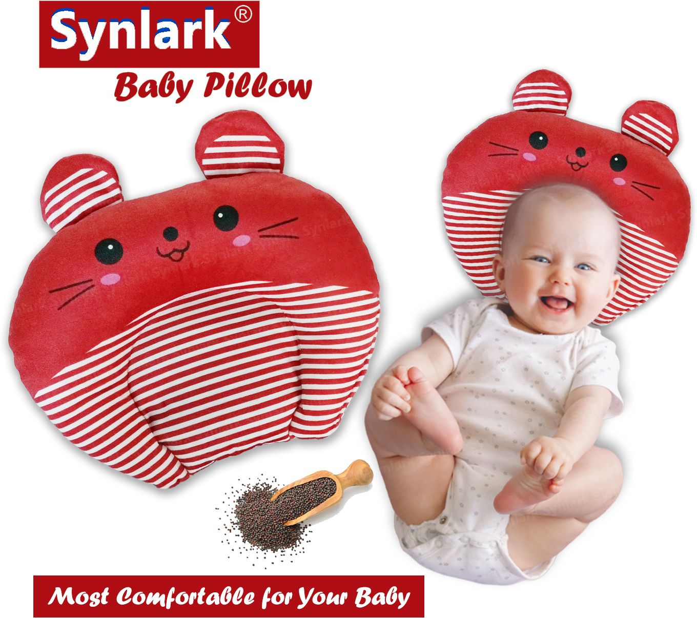 synlark Pillow Mustard Seeds Toons & Characters Baby Pillow Pack of 1-picture-6