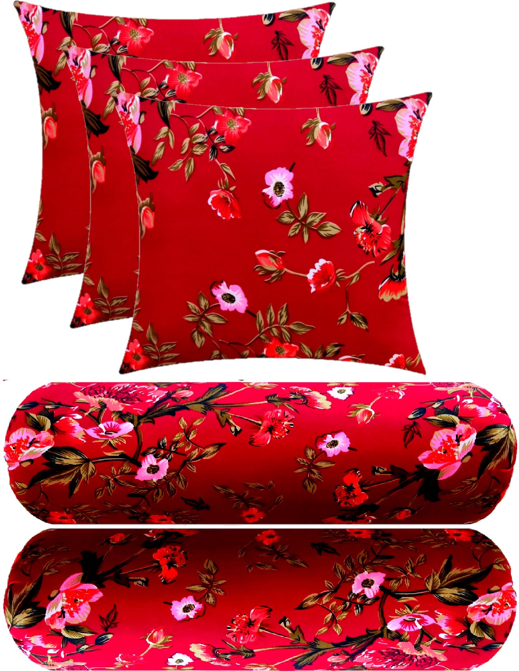 swikon star Microfibre Bolster Pack of 5 Floral-picture-0