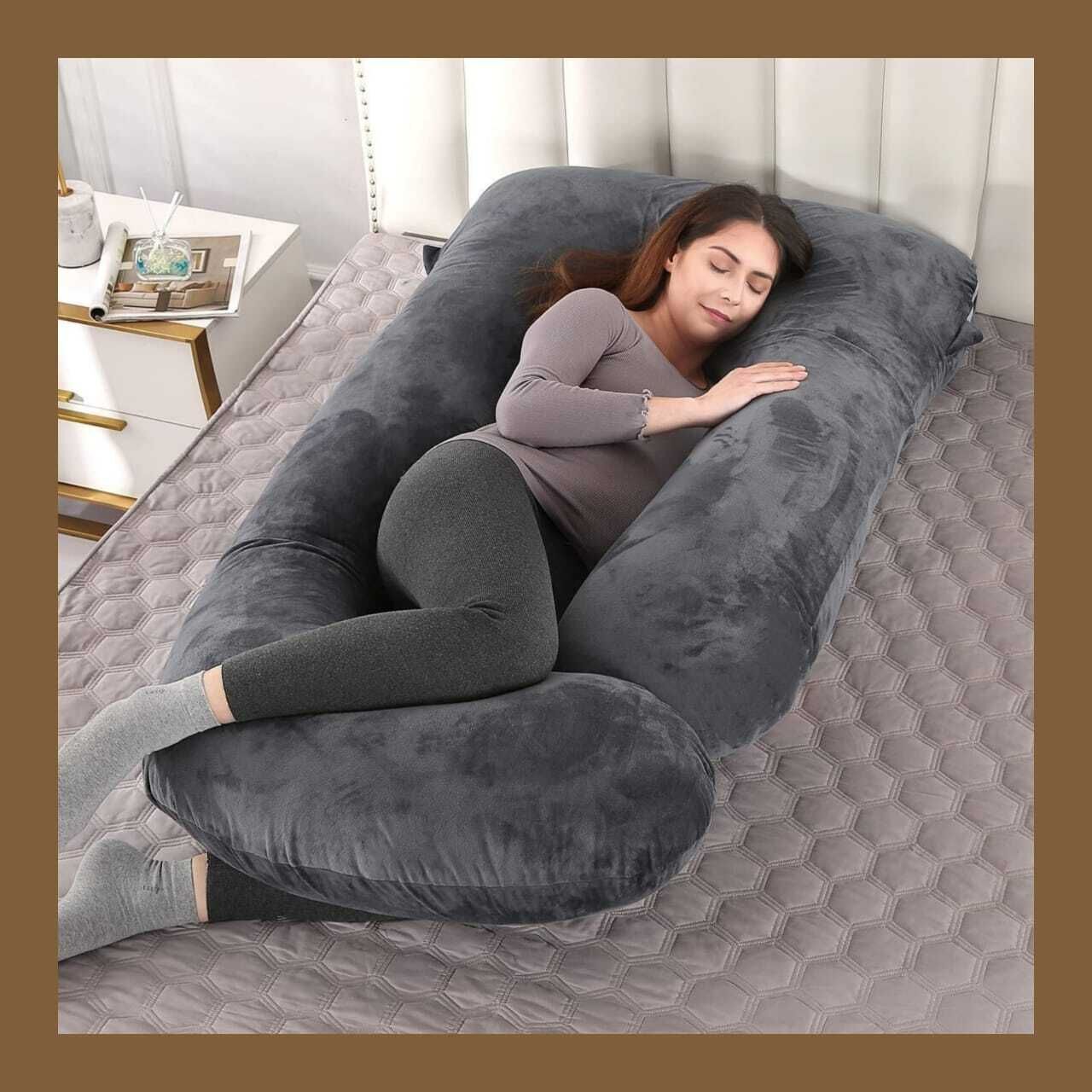 Cotton Pregnancy Pillow Pack of 1 Solid luxury-image-42