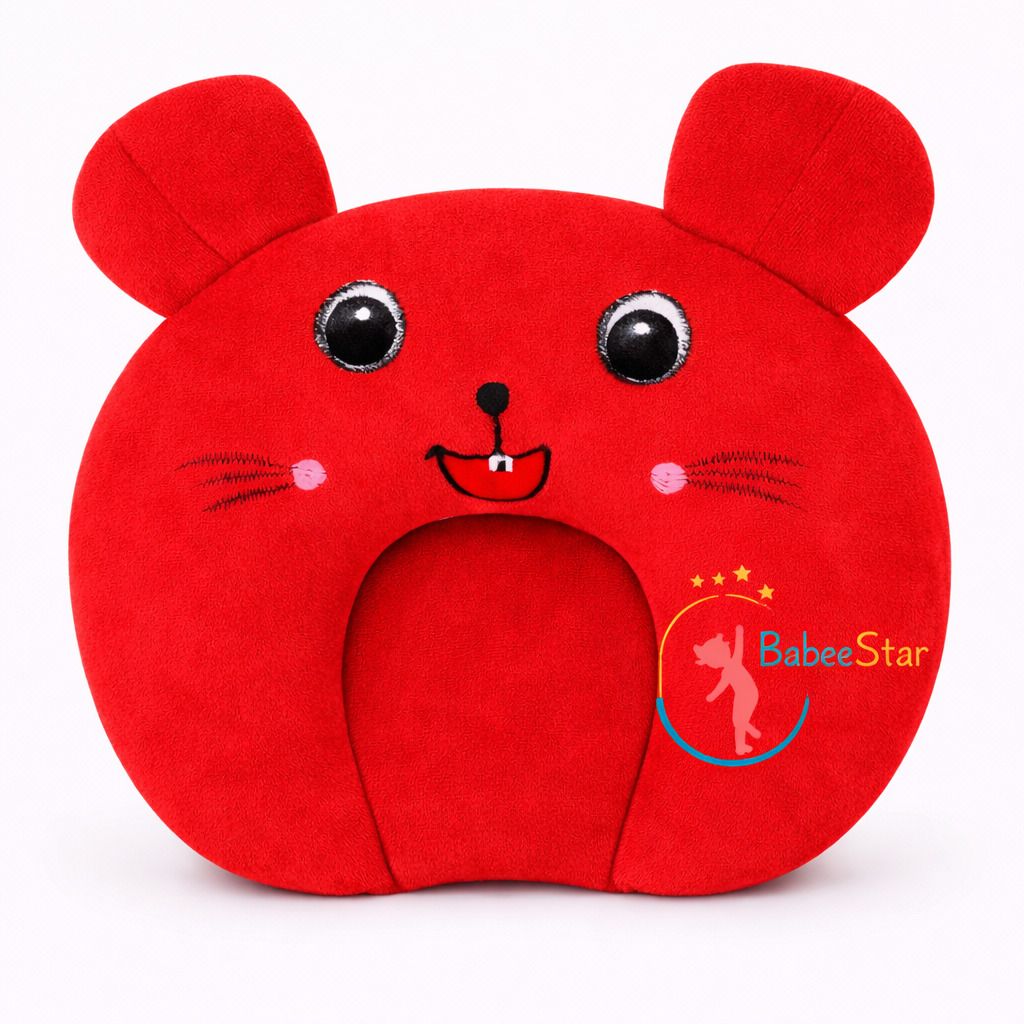 Mustard Seeds, Microfibre Baby Pillow Pack of 1 Animals Cartoon Kids Pillow | Sleeping Cushion for Girls | Cute Animal Print