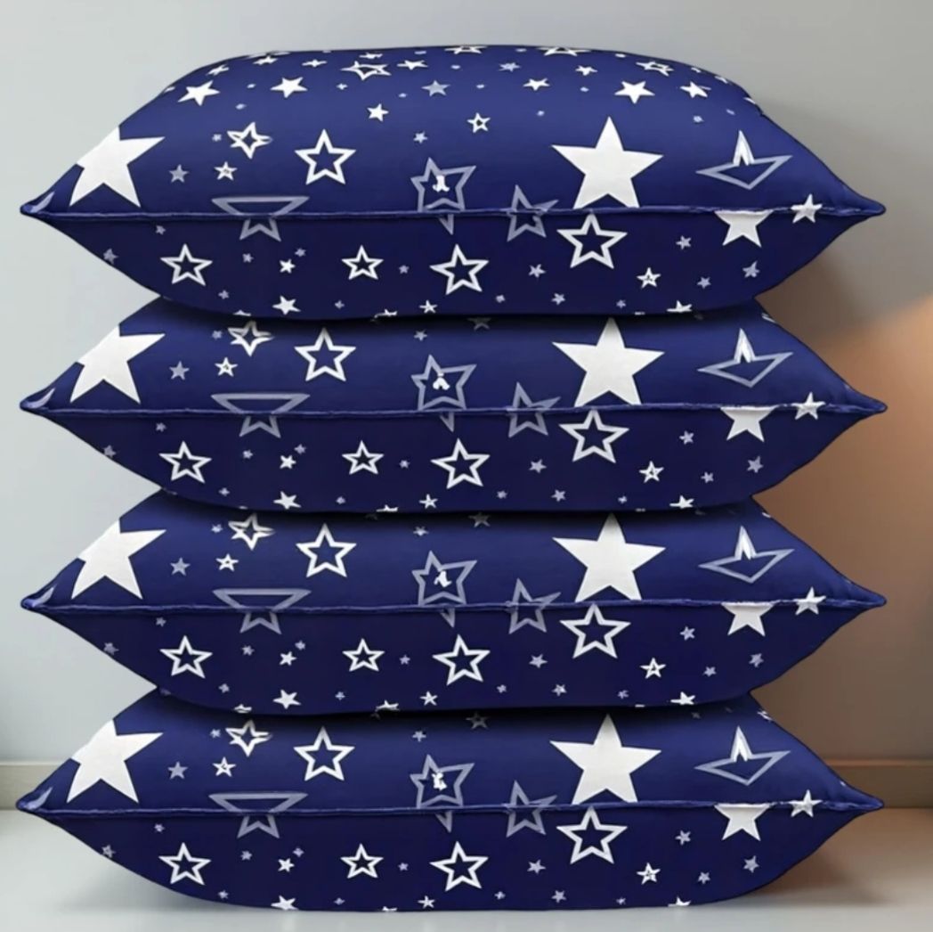 Microfibre, Polyester Fibre Sleeping Pillow Pack of 4 Abstract PLWA_4-image-30