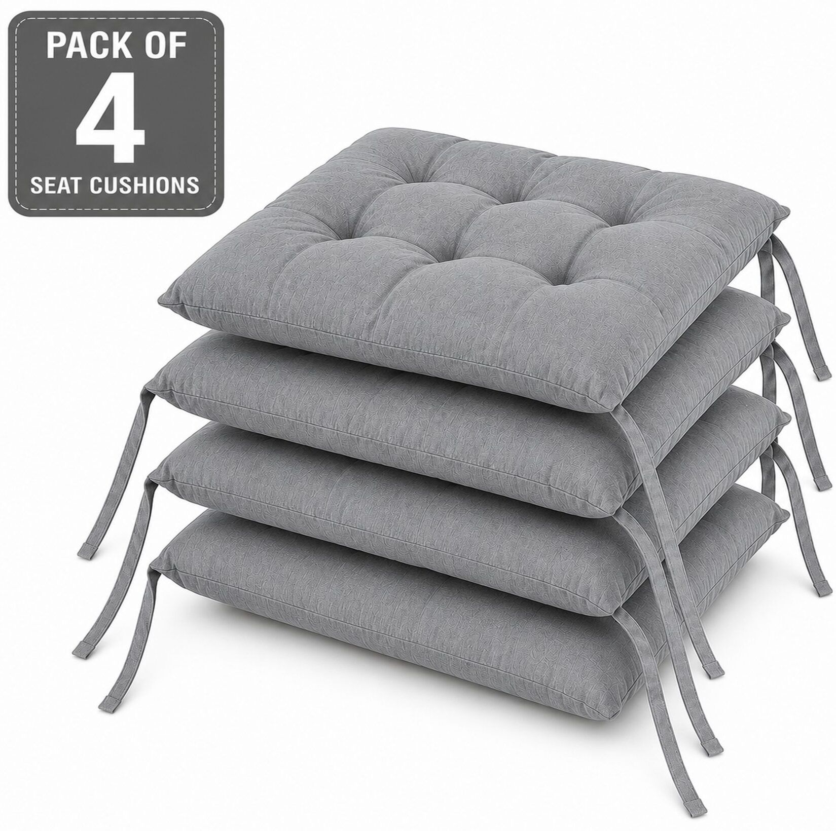 bhebha Microfibre Chair Pad Pack of 4 Solid-picture-16
