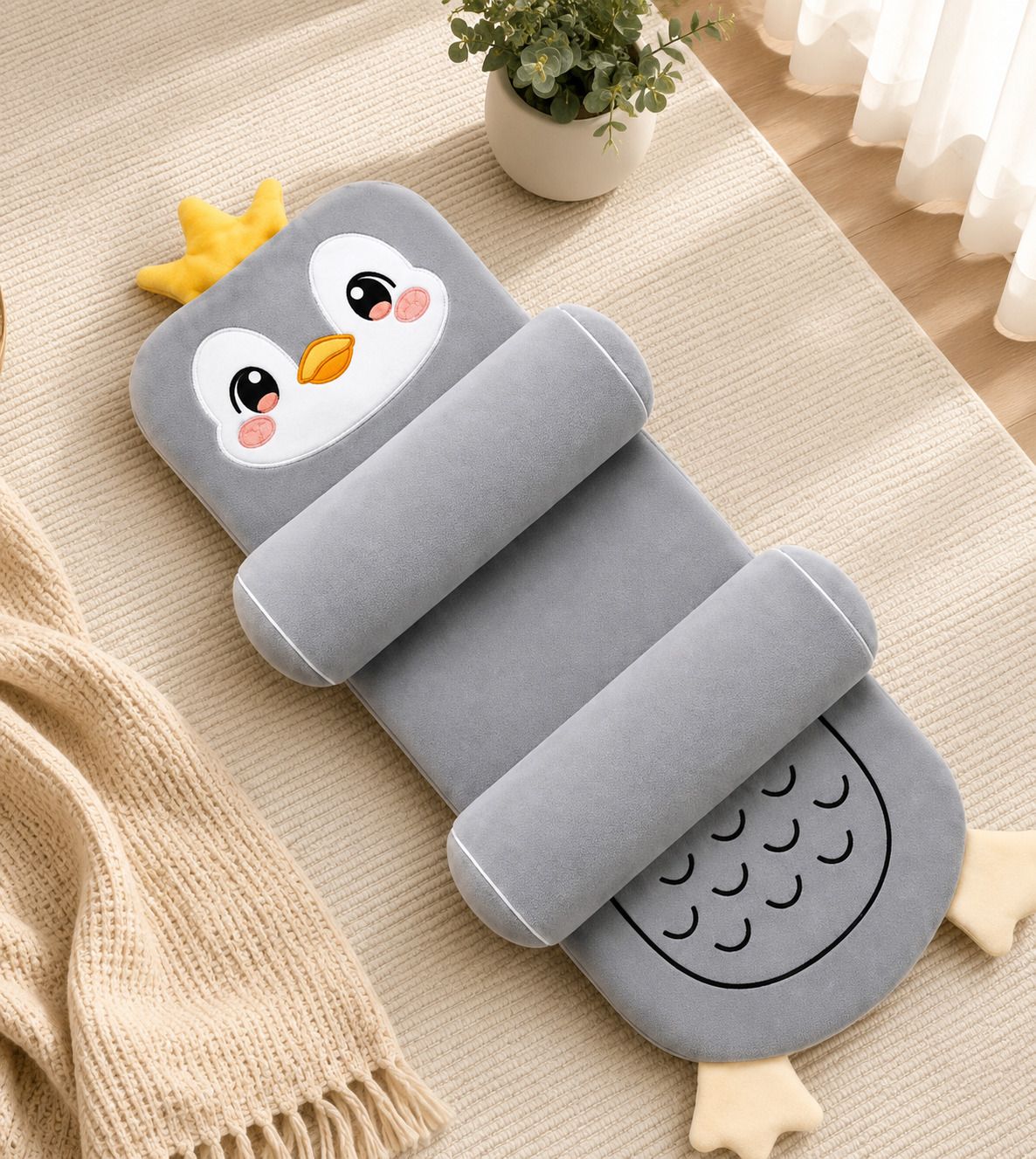 Cotton Baby Pillow Pack of 1 Birds Penguin Baby Bath Mat Series-image-13