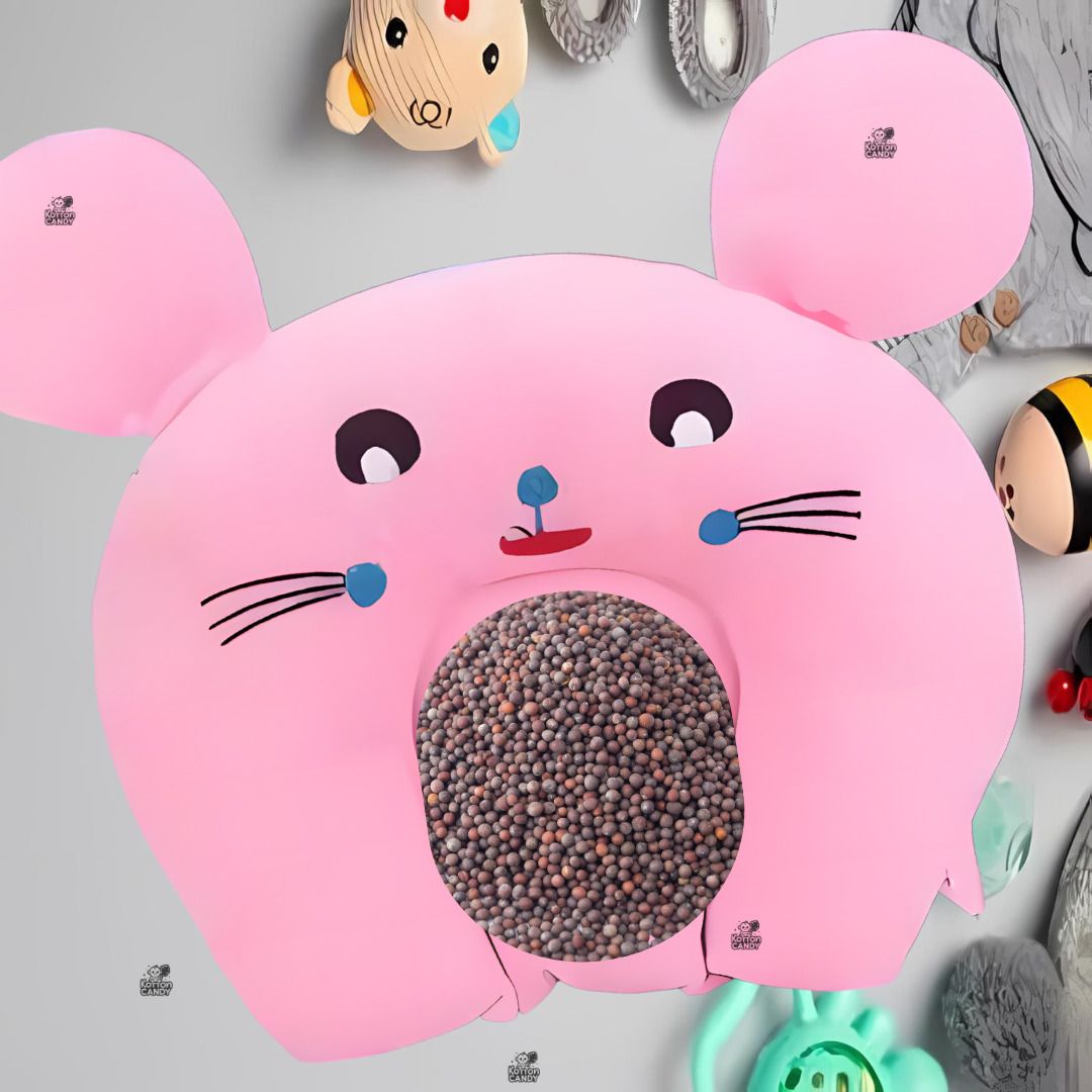 Rai Pillow Velvet, Baby Head Shaping Takiya Soft Pillow Infant Mustard Seeds Toons & Characters Baby Pillow Pack of 1