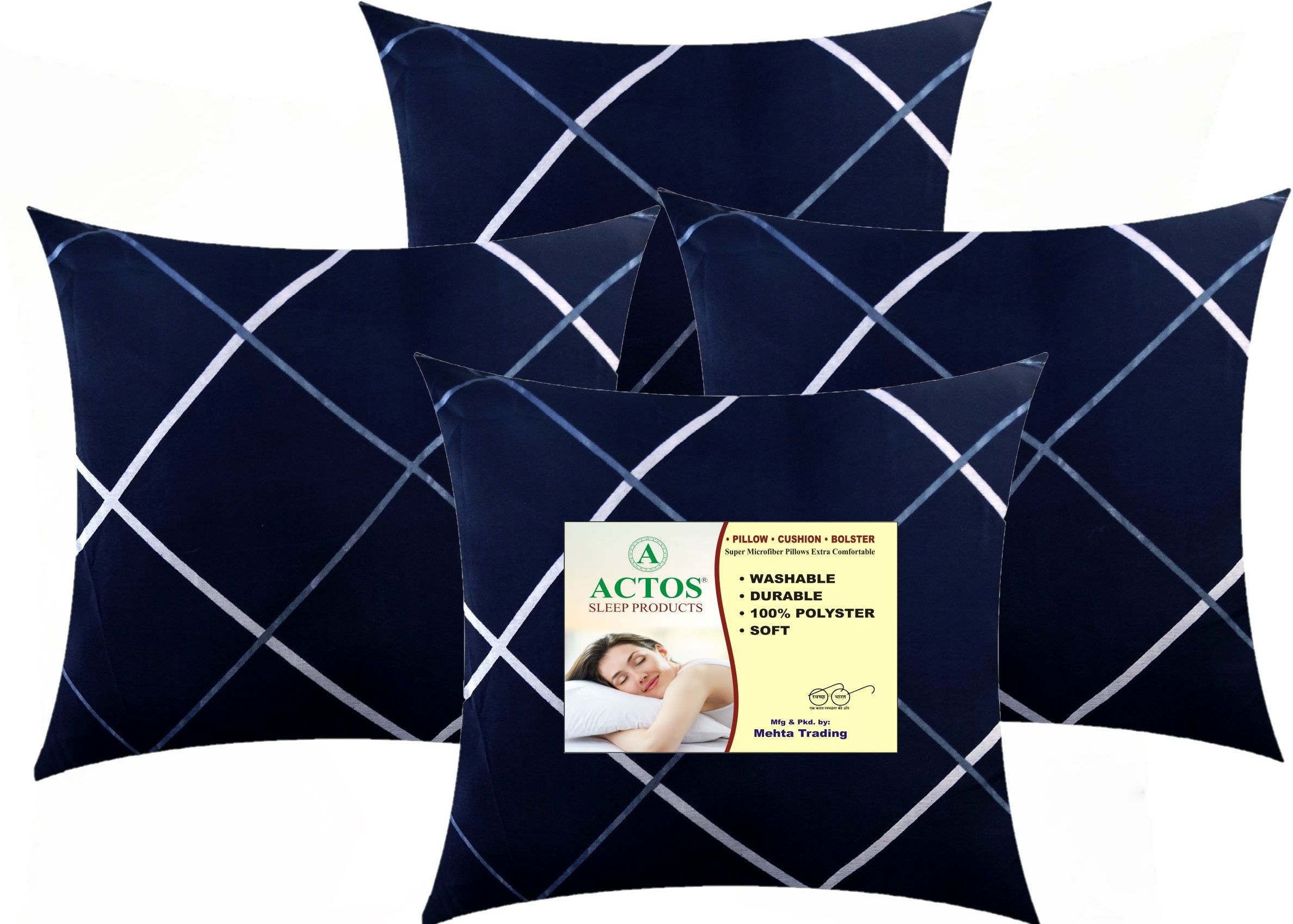 actos Microfibre Geometric Cushion Pack of 4-picture-21