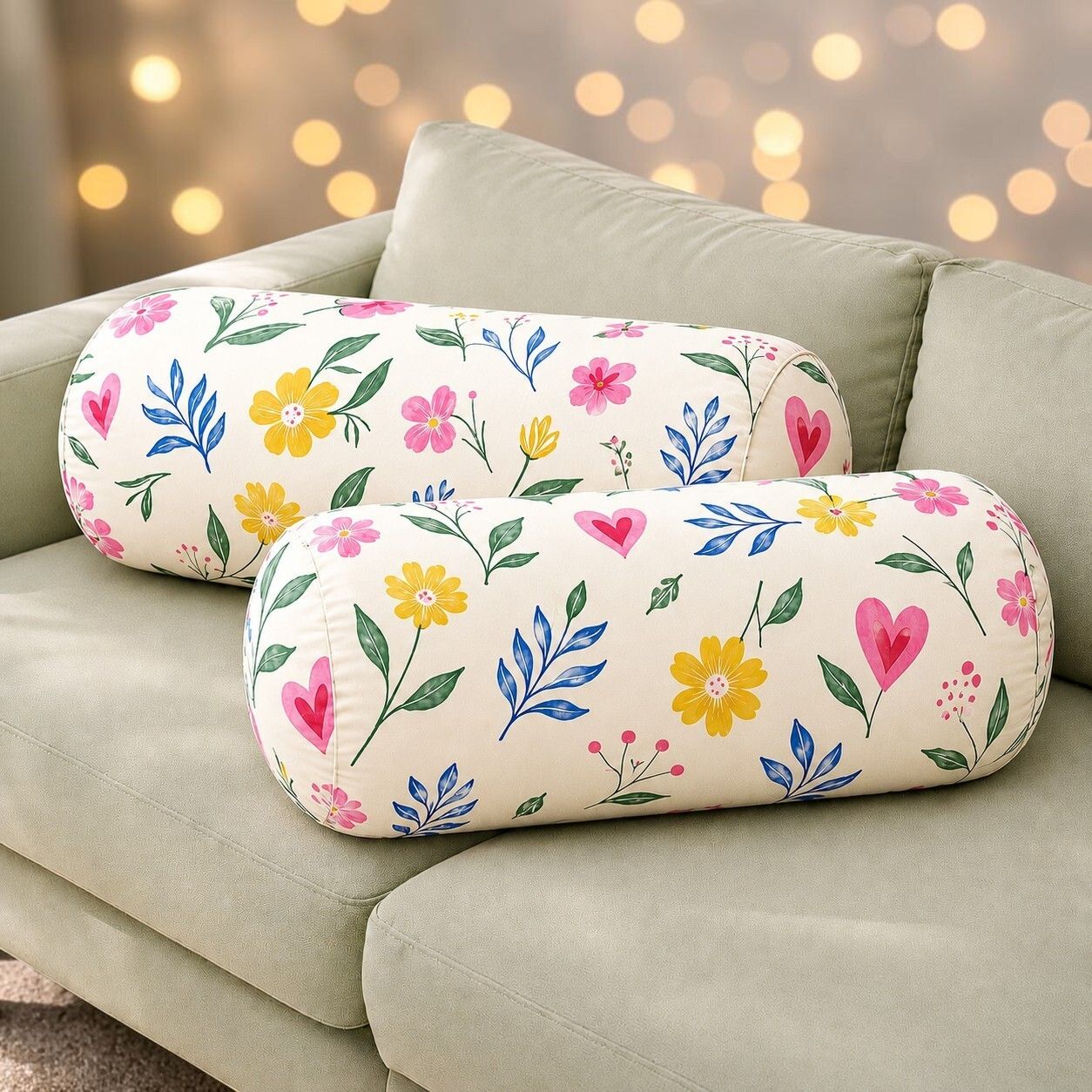 Microfibre Bolster Pack of 2 Floral-image-45