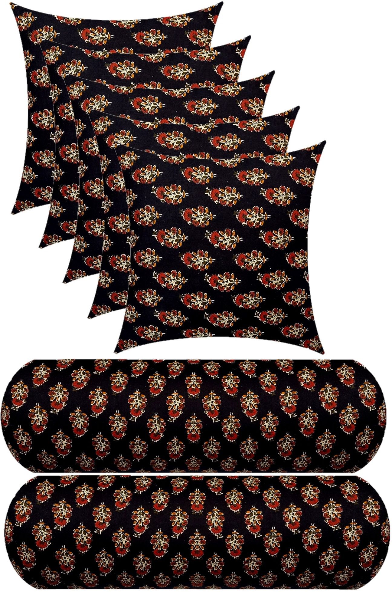 Microfibre Floral Bolster Pack of 7-image-47