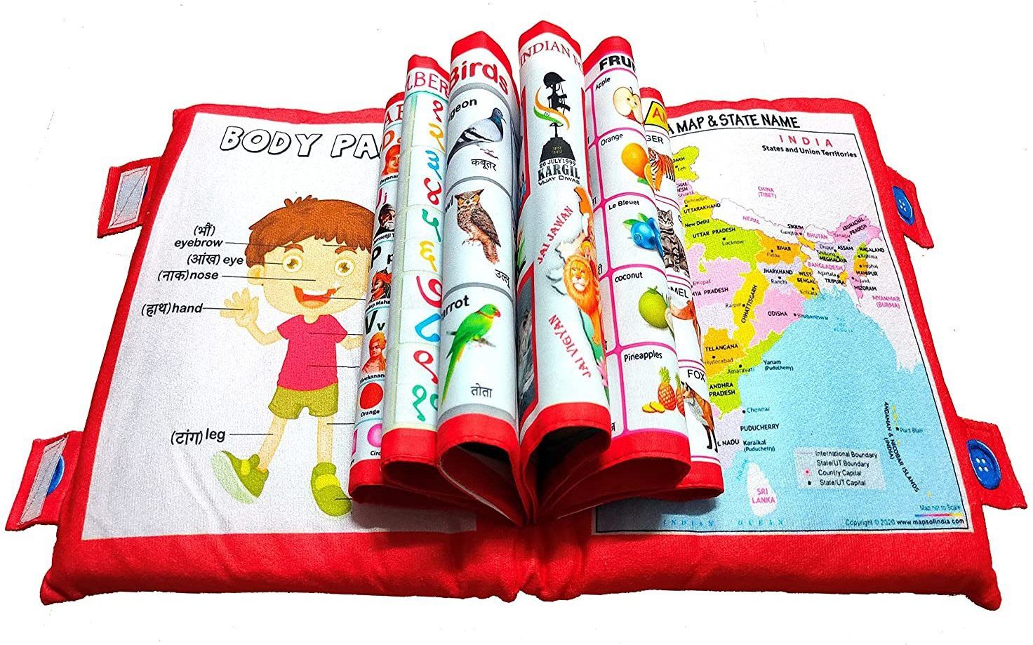 Alphabet, Numbers Learning Cushion Baby Pillow Book for Kids Boys and Girls