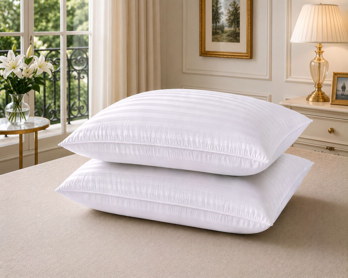 Microfibre Sleeping Pillow Pack of 2 Floral Sifflex Premium Sleep Series-image-41