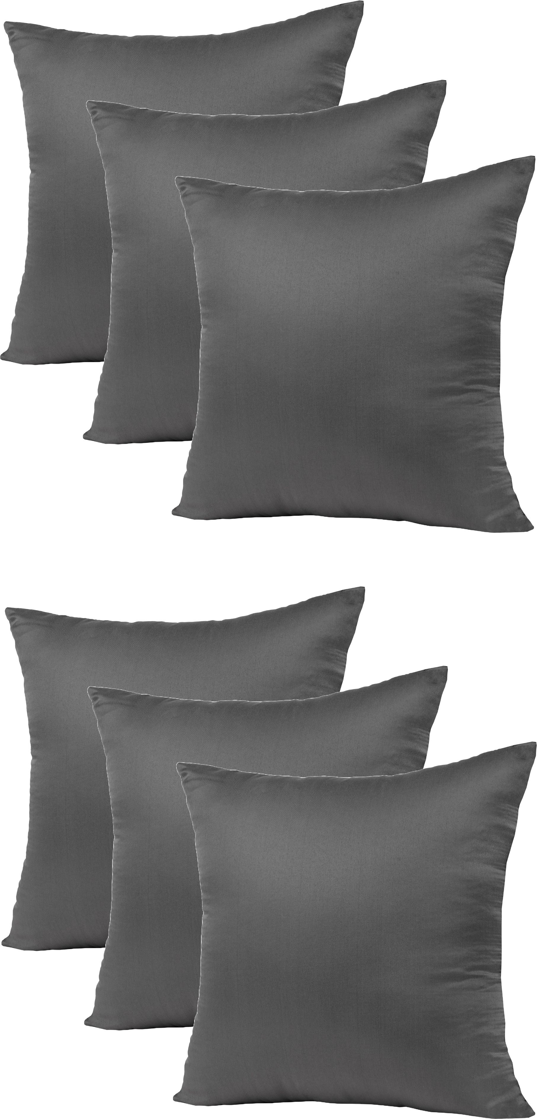 Polyester Fibre Cushion Pack of 6 Solid cushion 14x14 inch set of 6 pillow insert for sofa (35*35 cm)-image-2