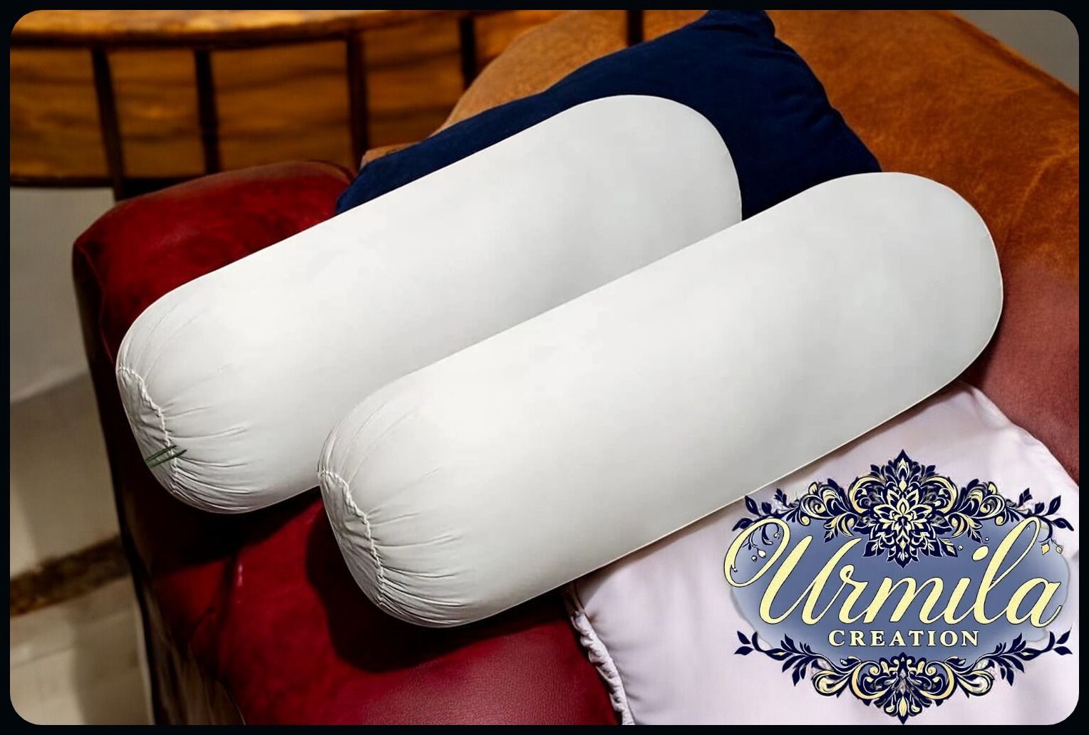 urmila creation Round Microfibre Solid Bolster Pack of 2-picture-22