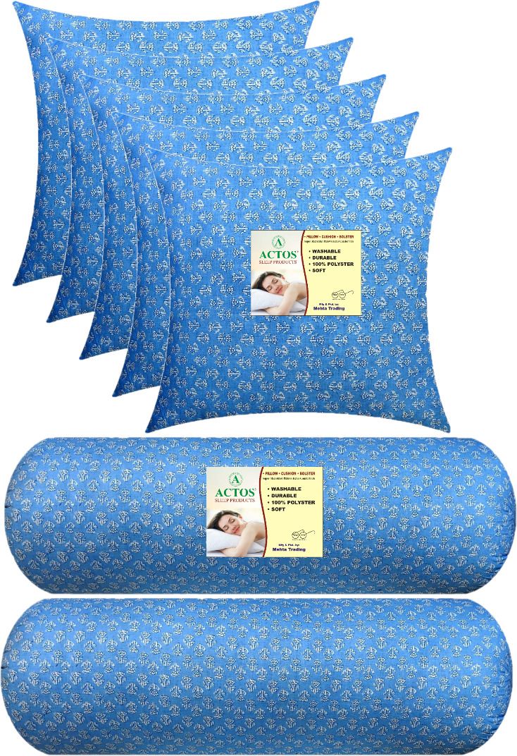 actos 5 Cuhion 2 Microfibre Floral Bolster Pack of 7-picture-7