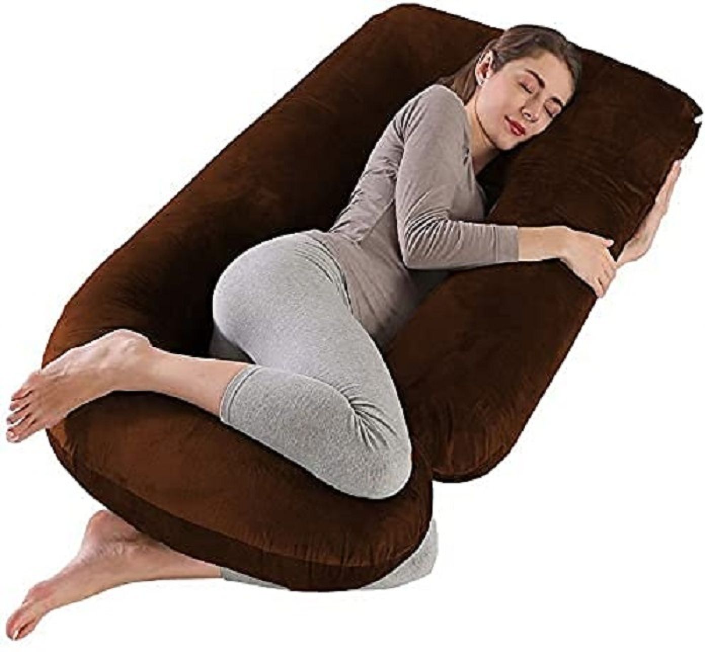 ozly Microfibre, Polyester Fibre Pregnancy Pillow Pack of 1 Solid ultra soft j shaped pillow-picture-25