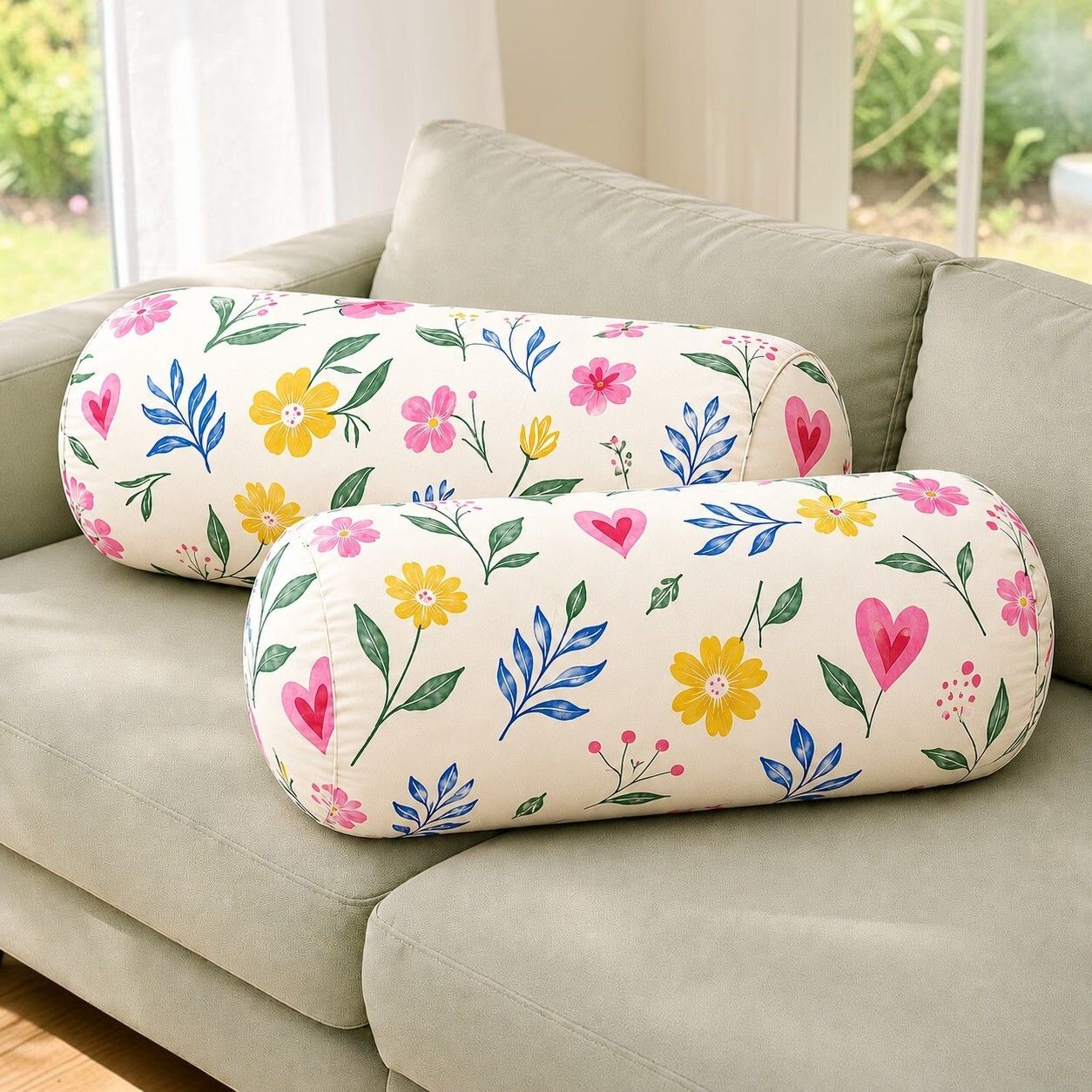 Microfibre Bolster Pack of 2 Floral-image-49