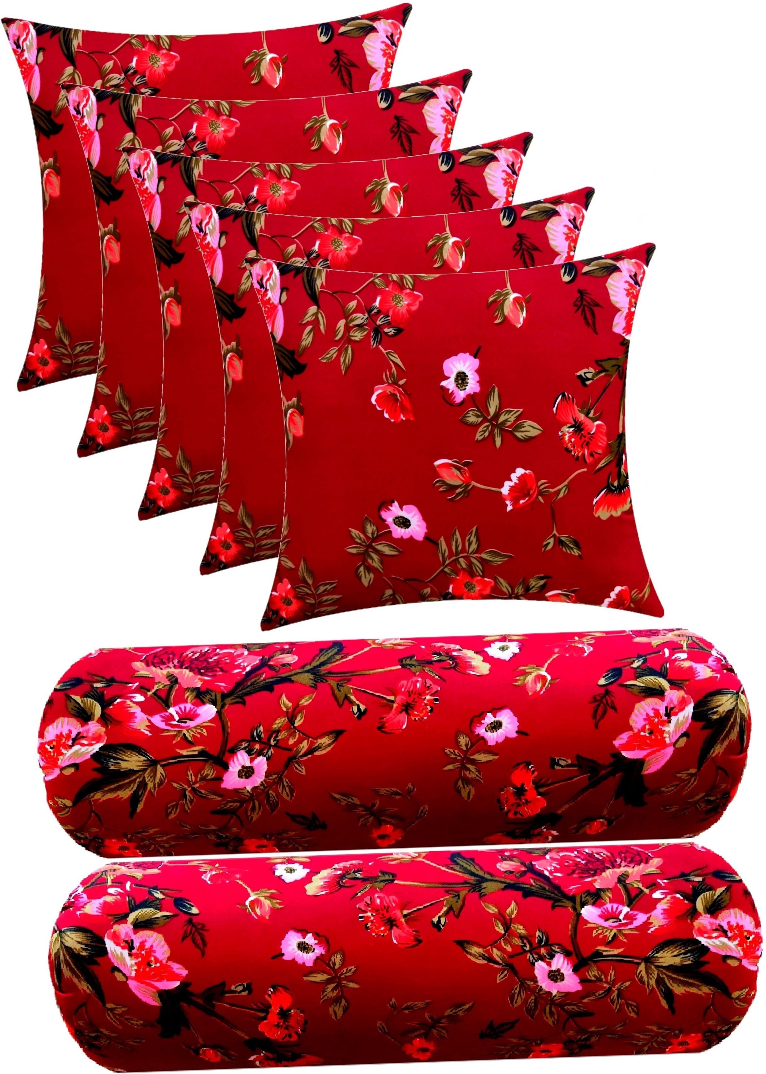 Microfibre Floral Bolster Pack of 7
