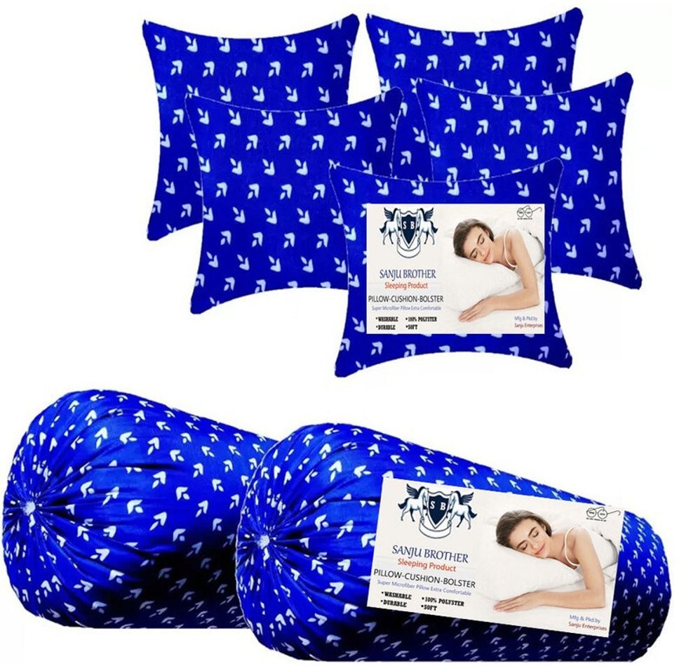 Microfibre Bolster Pack of 7 Solid 2 Bolester 5 Cushion-image-17