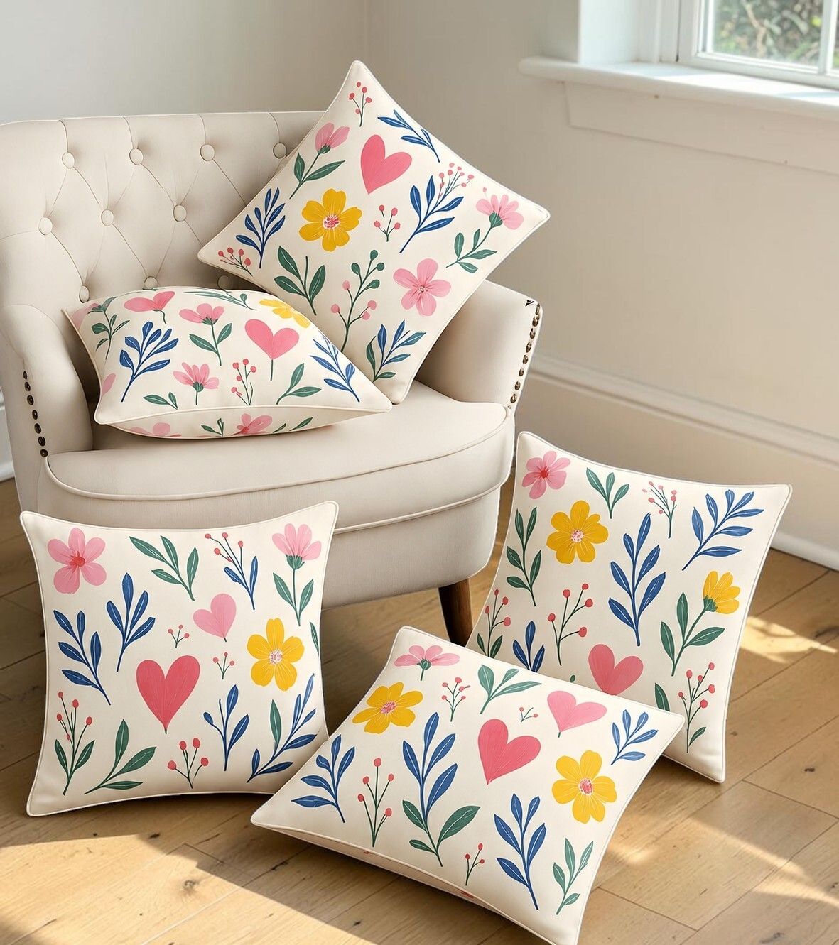 Microfibre Cushion Pack of 5 Floral-image-7