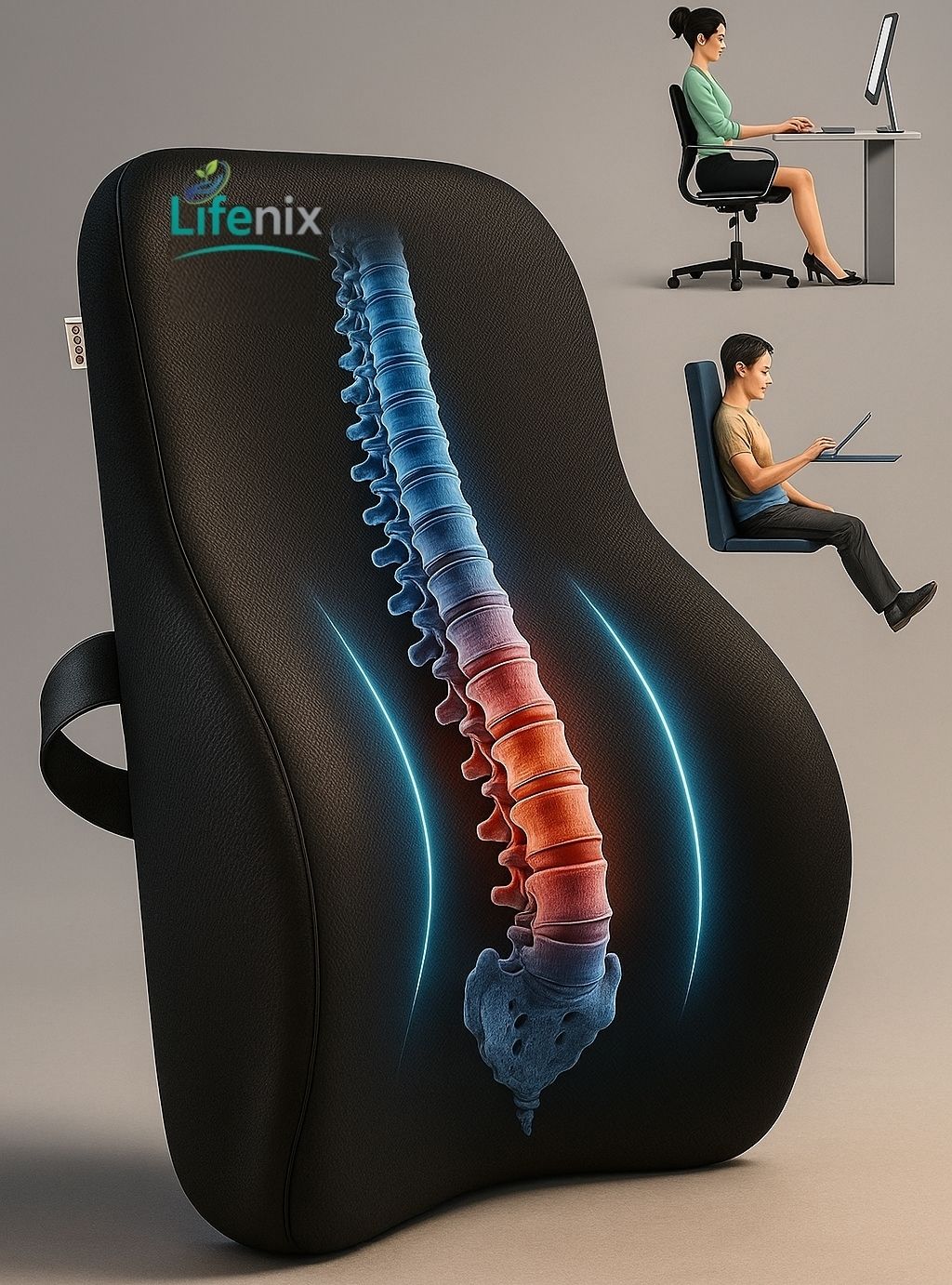 Memory Foam Orthopaedic Pillow Pack of 1 Nature Lifenix Orthopedic Lumbar Support Cushion-picture-10