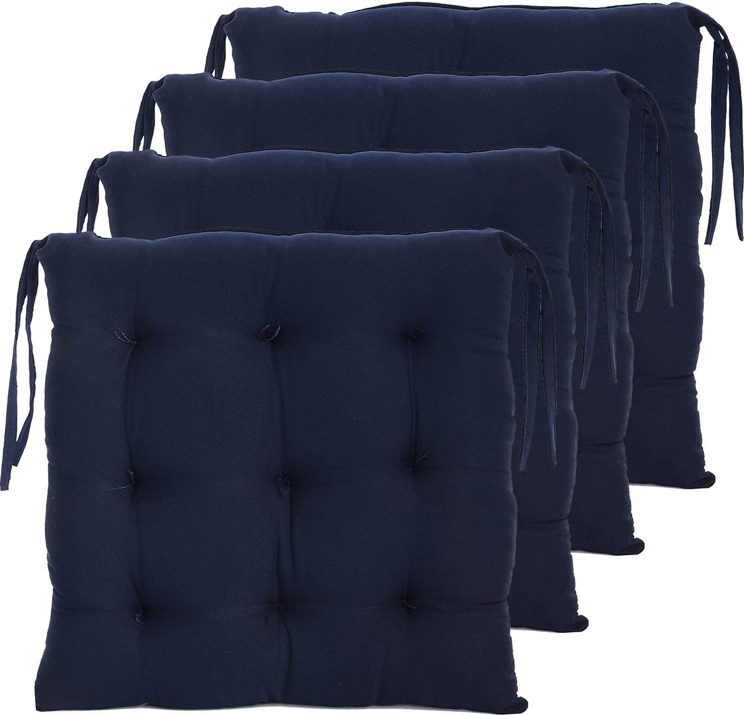 Microfibre Solid Chair Pad Pack of 4