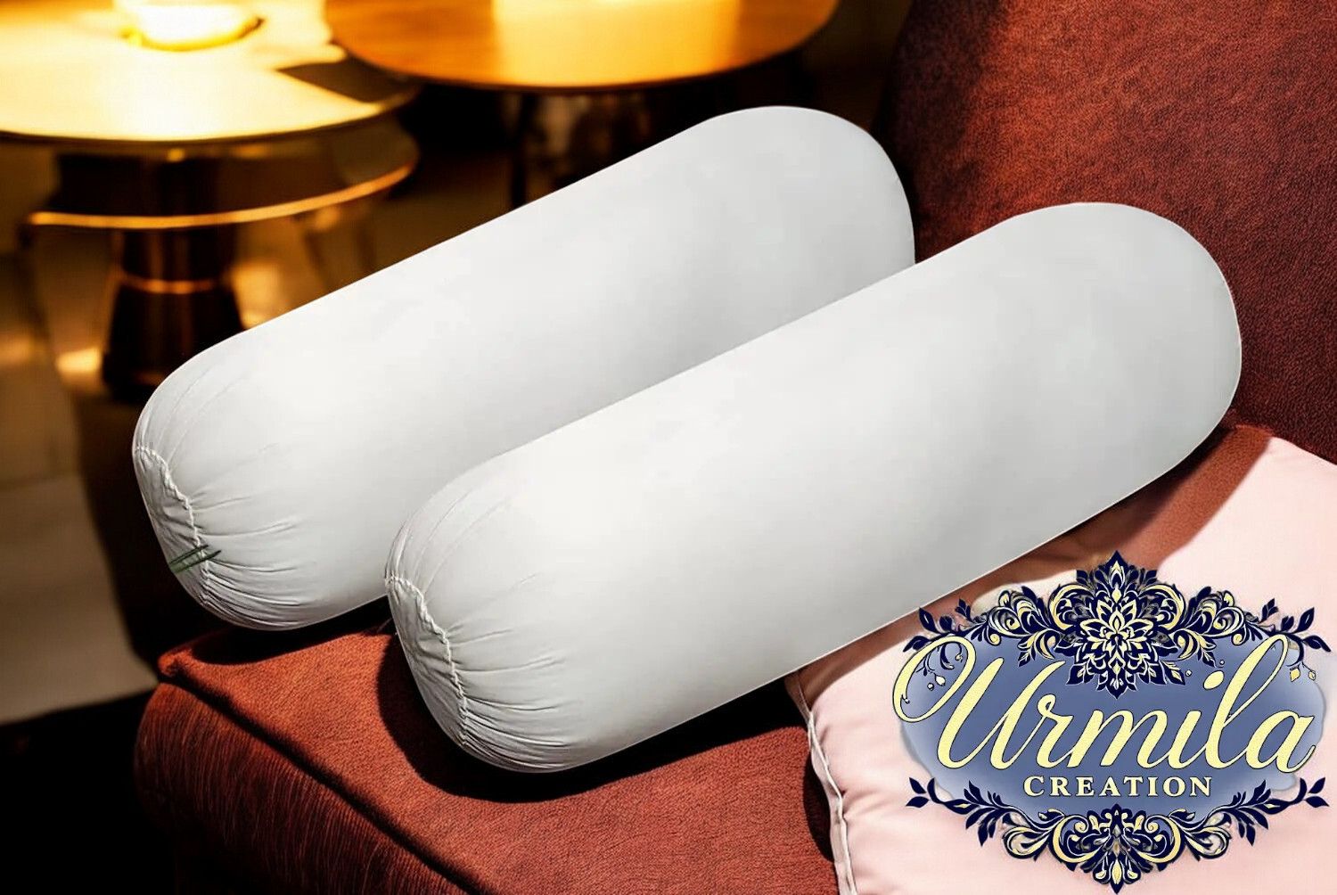 Round Microfibre Solid Bolster Pack of 2-image-14