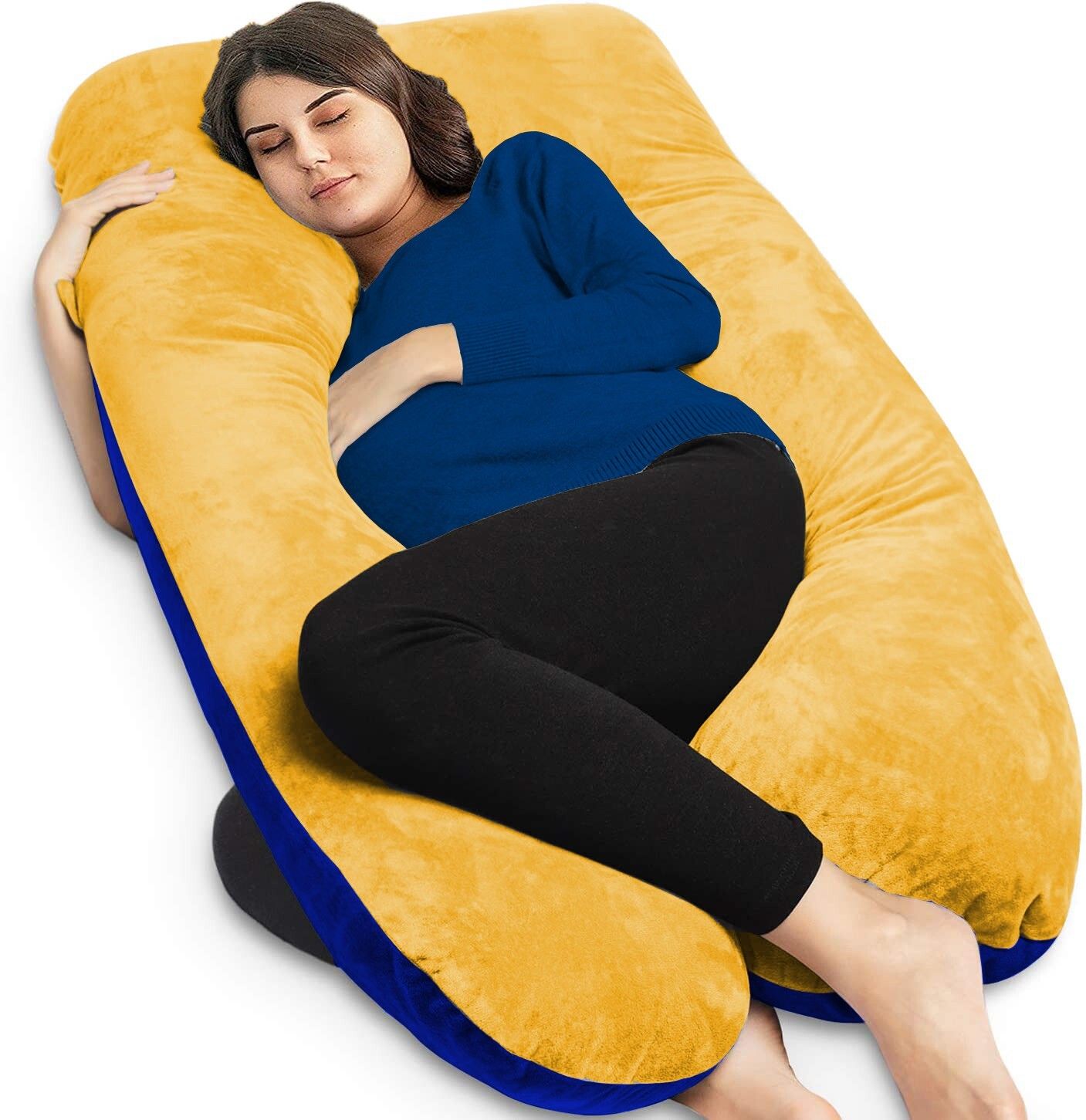 daddy cool velvet U shaped Reversible Microfibre Solid Pregnancy Pillow Pack of 1-picture-13
