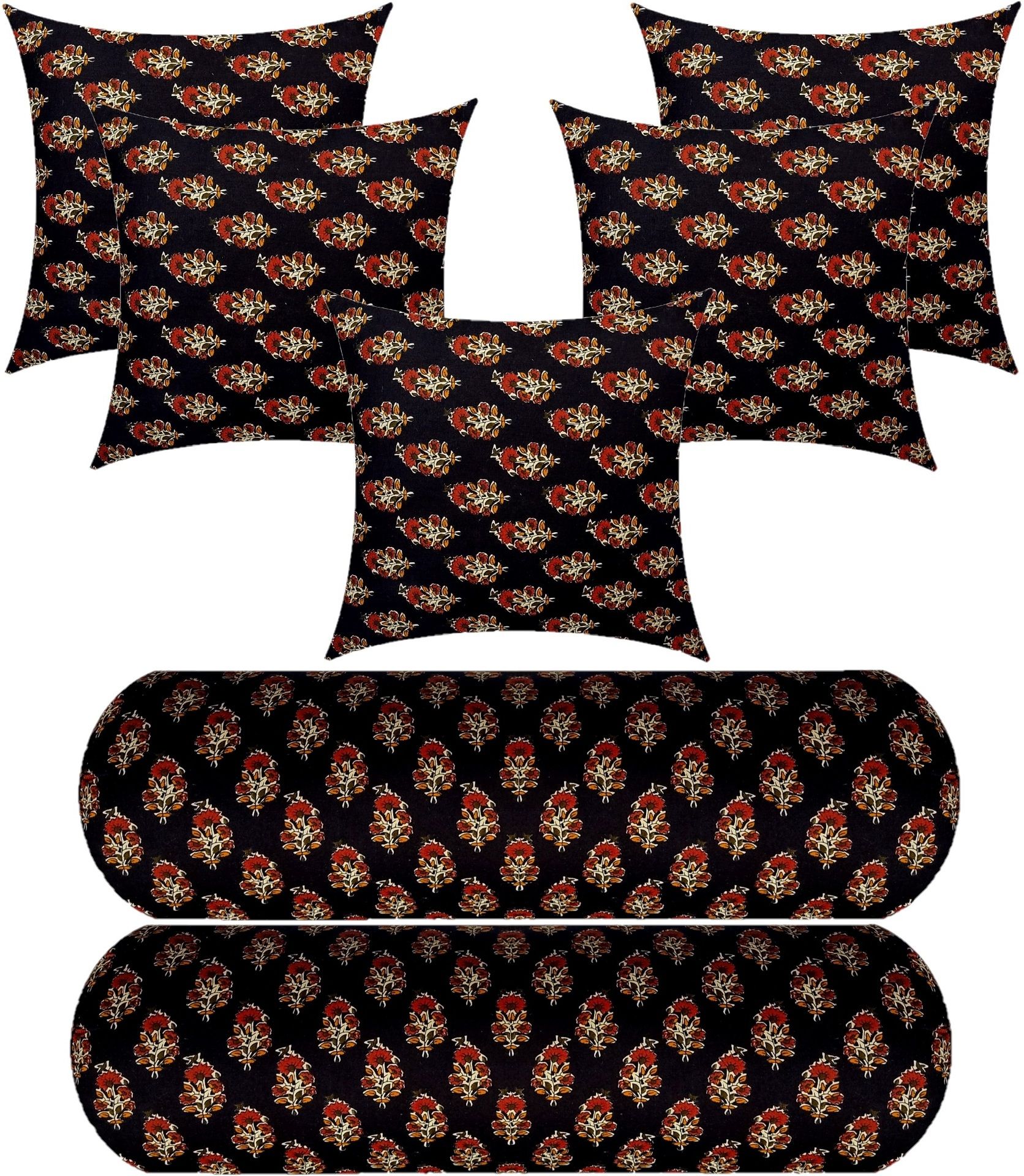 changers 5 Cushion And 2 Microfibre Floral Bolster Pack of 7-picture-4