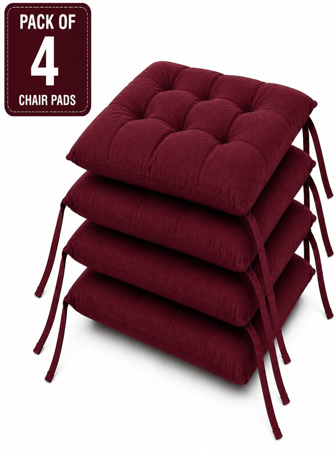 bhebha Microfibre Chair Pad Pack of 4 Solid-picture-6