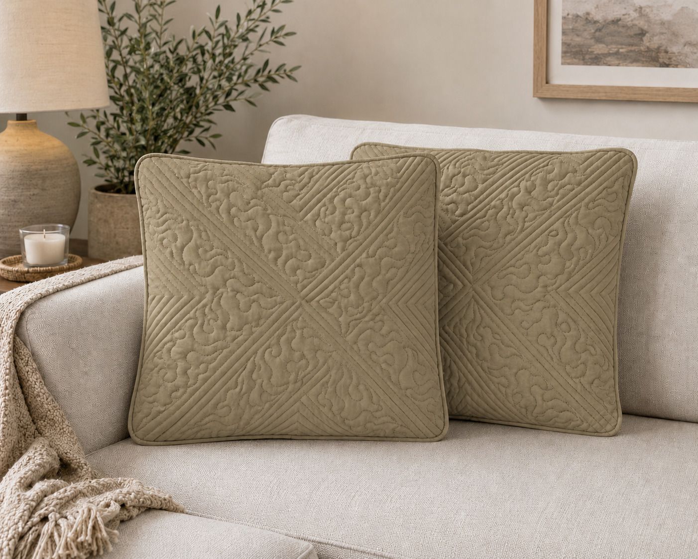 Microfibre Cushion Pack of 2 Geometric LUXURY-image-20