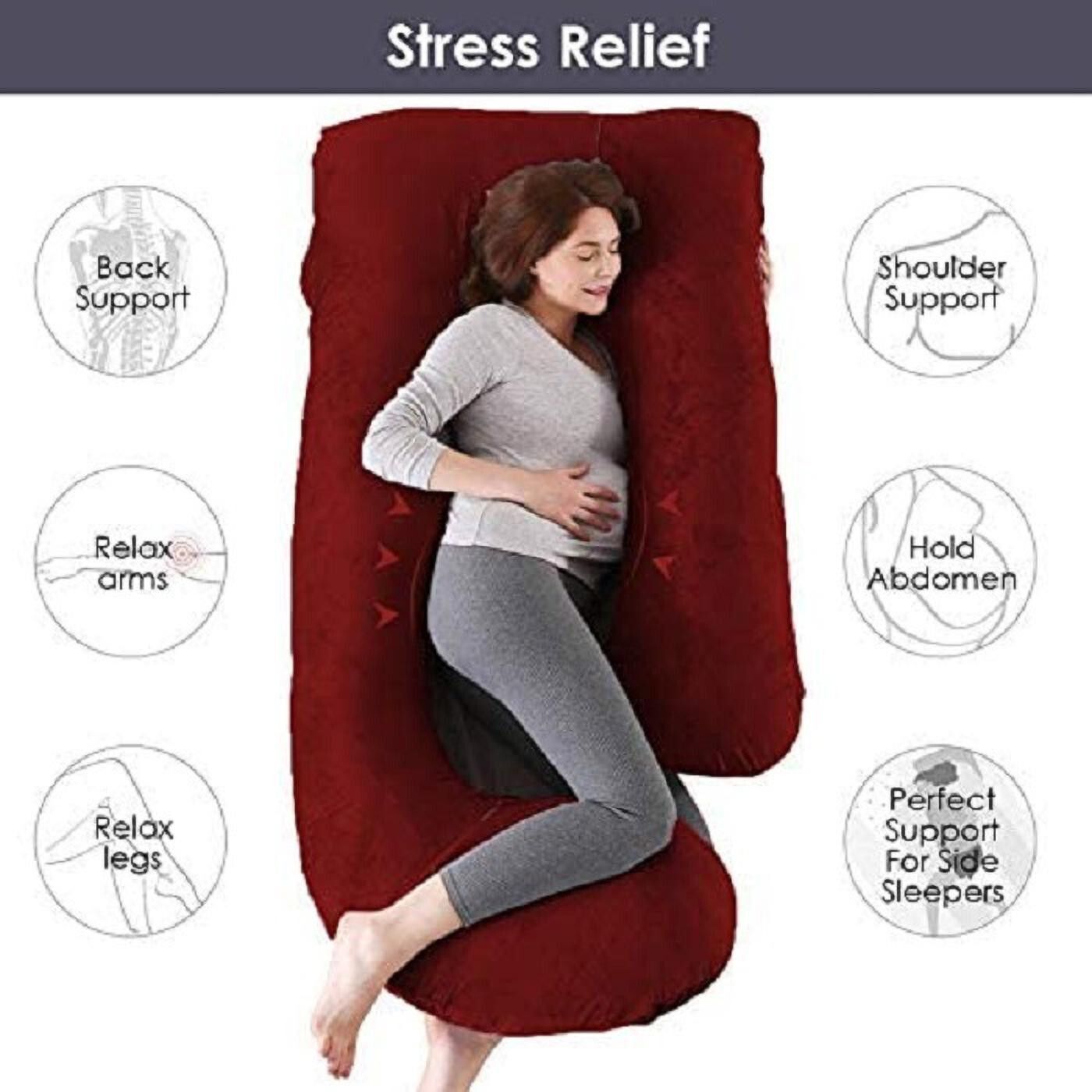 Polyester Fibre, Microfibre Pregnancy Pillow Pack of 1 Solid ultra soft j shaped pillow-image-49
