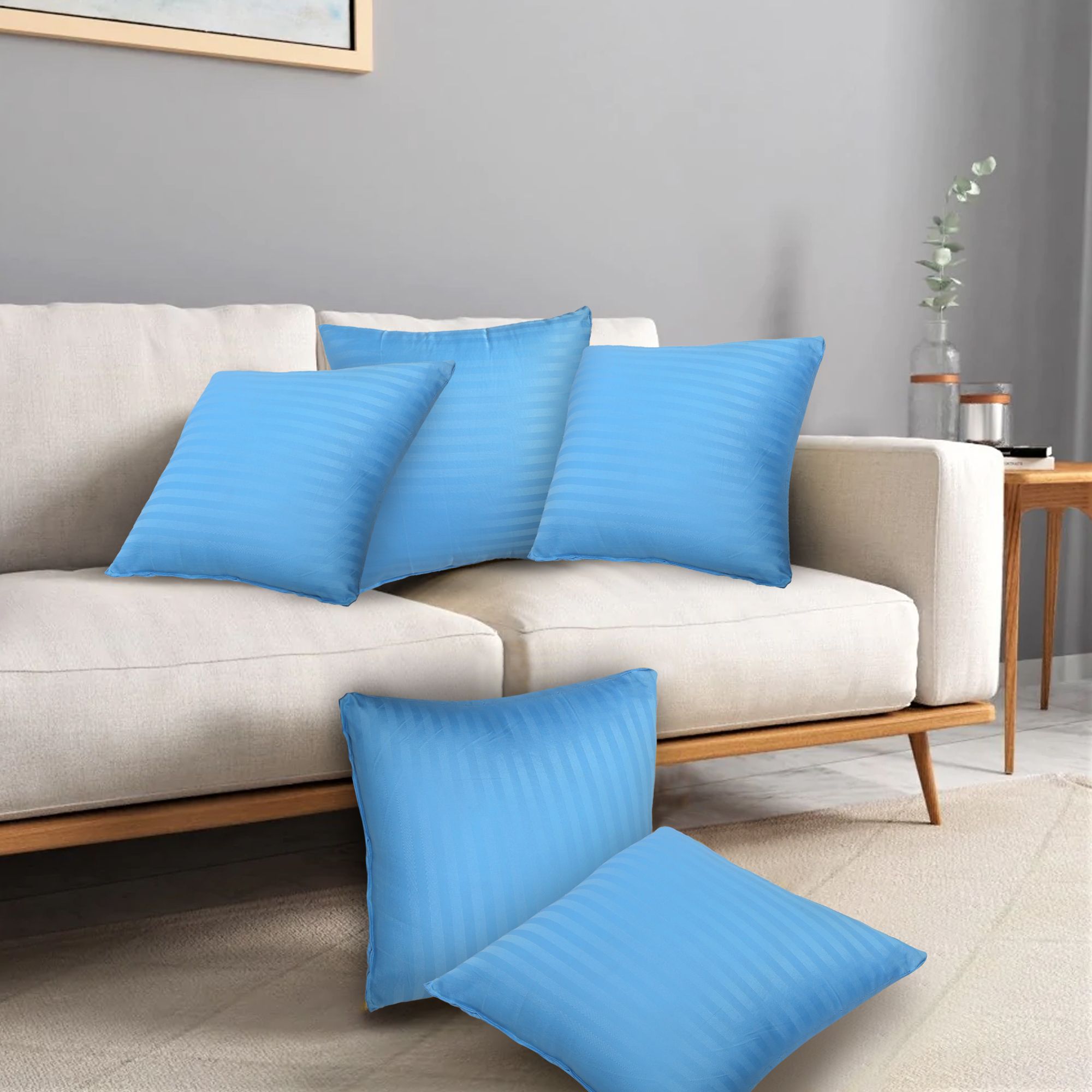 Supereb Quality Microfibre Stripes Cushion Pack of 5-image-13