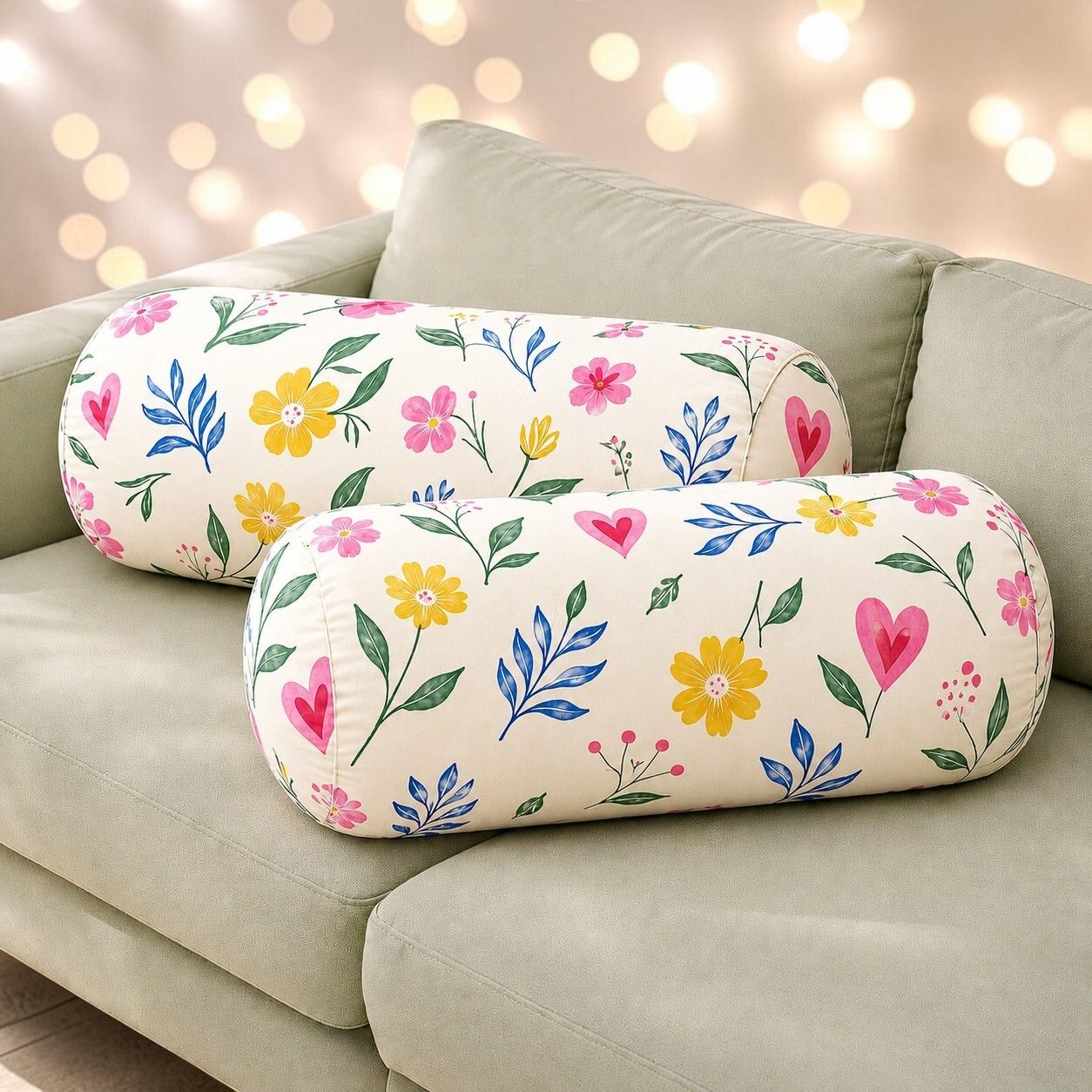 Microfibre Bolster Pack of 2 Floral-image-49