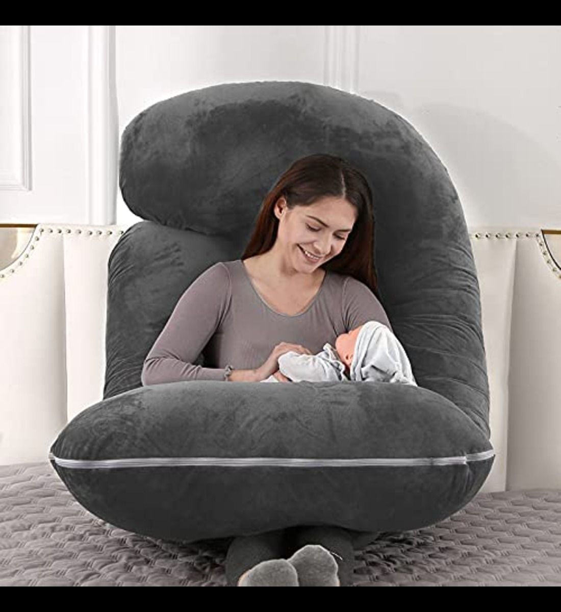 Premium series Polyester Fibre Solid Pregnancy Pillow Pack of 1-image-49