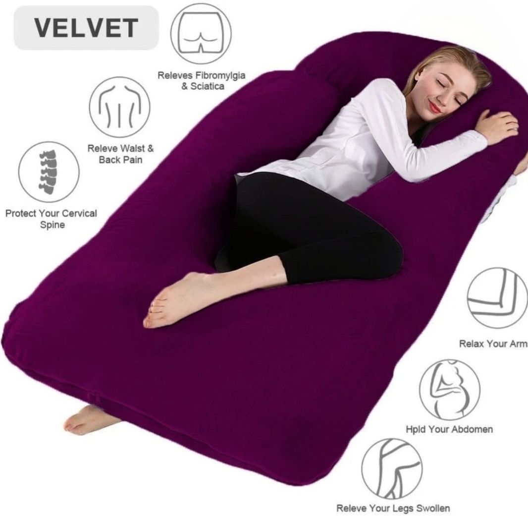 mojo Polyester Fibre, Microfibre Pregnancy Pillow Pack of 1 Solid comfort luxury pregnancy pillow-picture-44