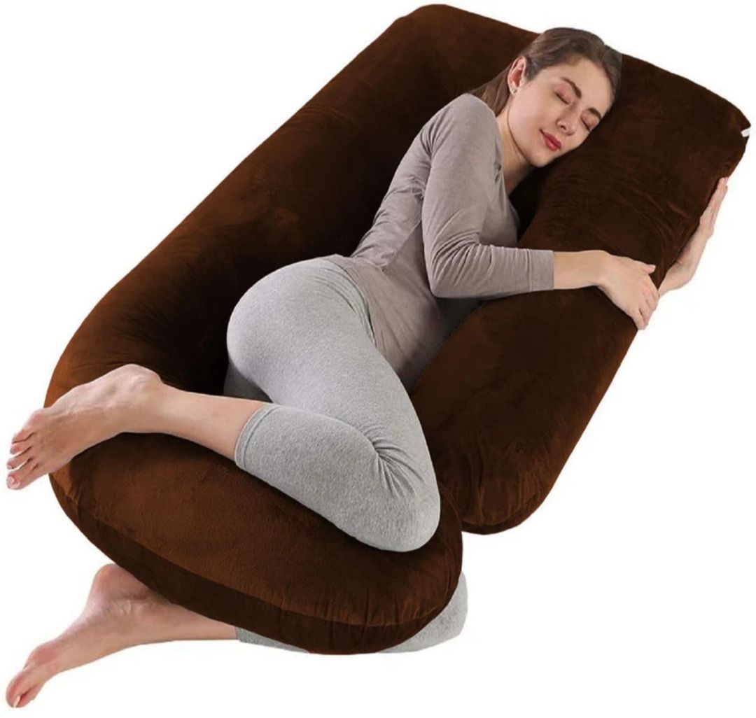 Ultra soft j shaped pillow Polyester Fibre Solid Pregnancy Pillow Pack of 1-image-32