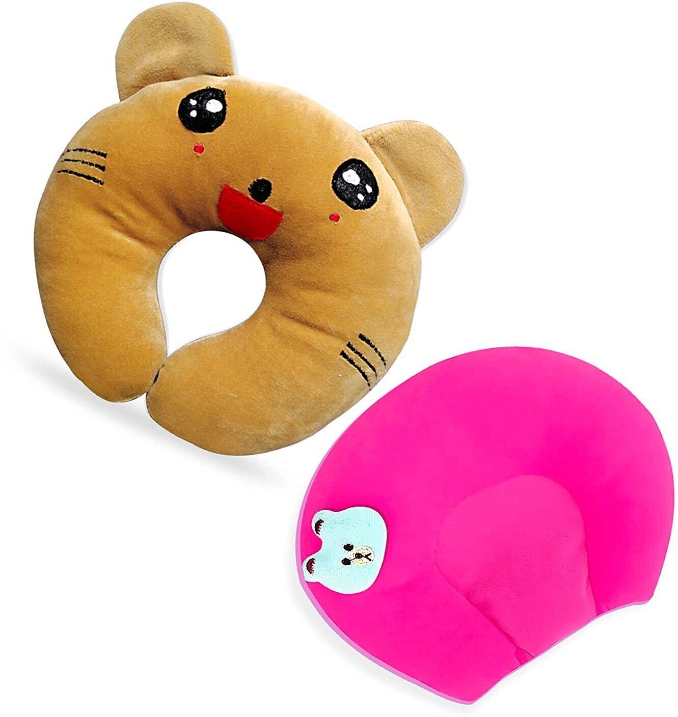 Cotton, Mustard Seeds Animals Baby Pillow Pack of 2