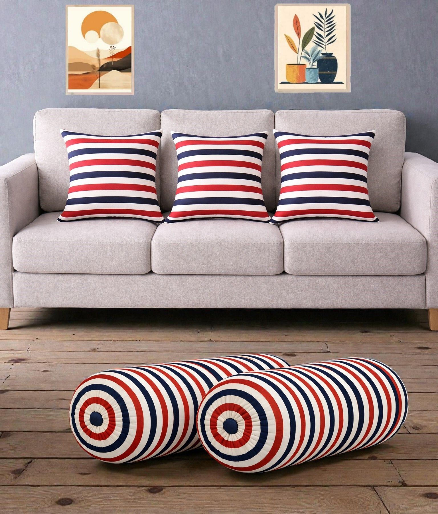 changers Microfibre Bolster Pack of 5 Floral Combo Set Of 3 Cushion And 2 Bolster-picture-17