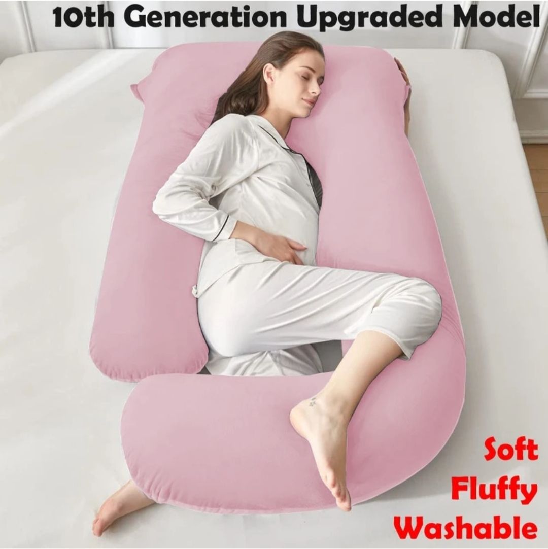 Ultra soft j shaped pillow Polyester Fibre Solid Pregnancy Pillow Pack of 1-image-34