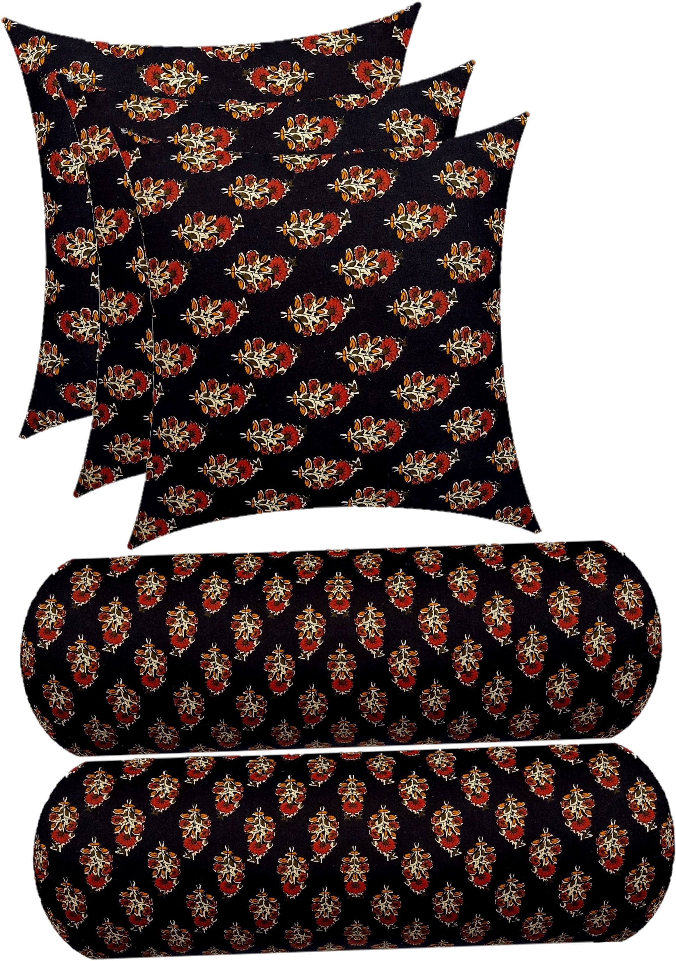 Microfibre Floral Bolster Pack of 5-image-1