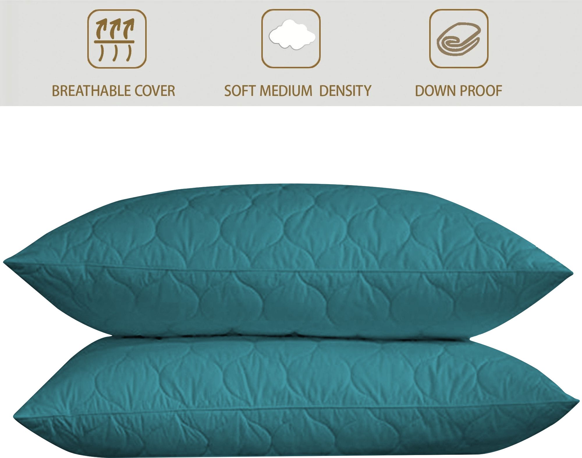 QUILTED Microfibre Solid Sleeping Pillow Pack of 2-image-27